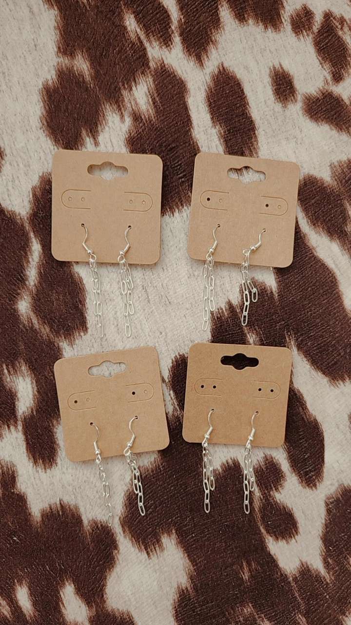 dainty silver paperclip dangles