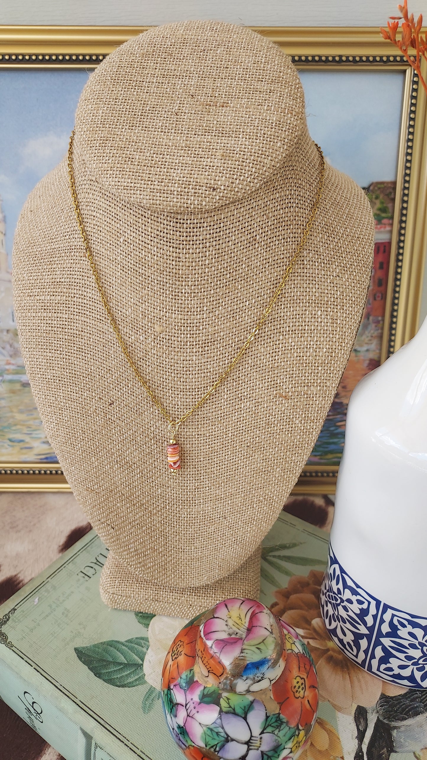 Golden il Lido drop necklace
