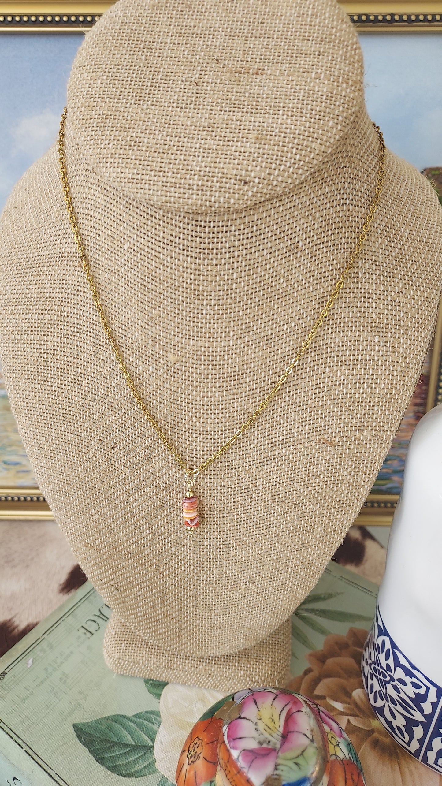 Golden il Lido drop necklace