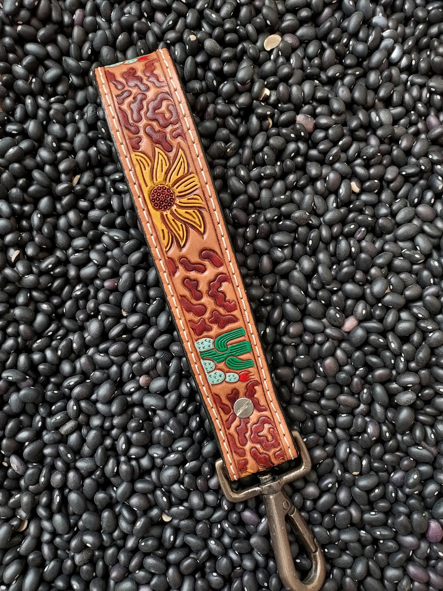 Sunflower cactus keychain