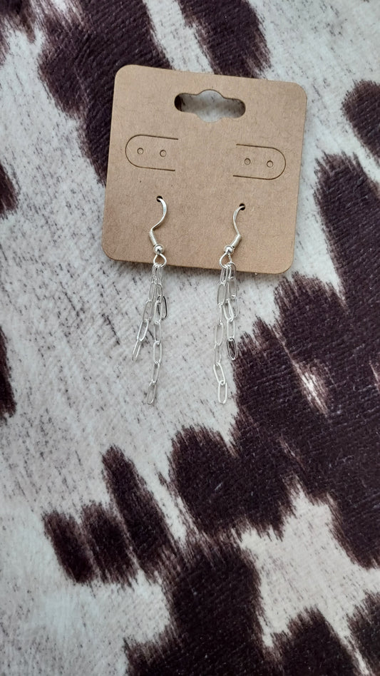 Sterling silver paperclip dangles