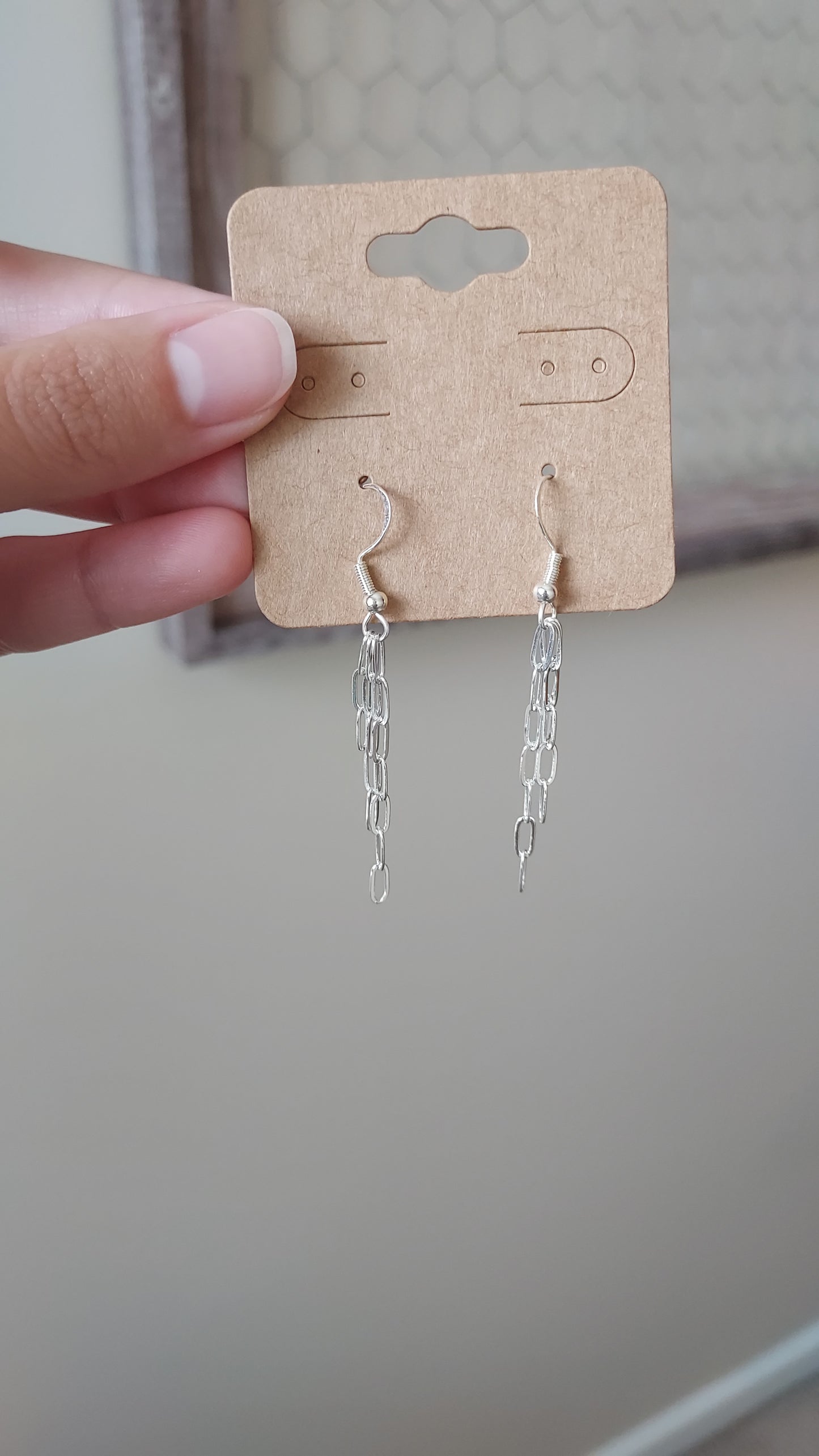 Sterling silver paperclip dangles