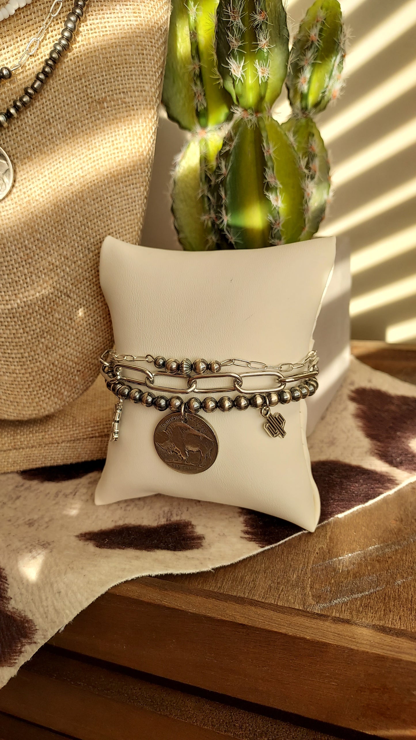 Bulky paperclip chain stacker bracelet