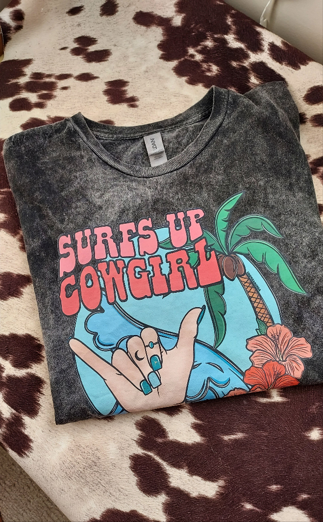 Surfs up cowgirl tee