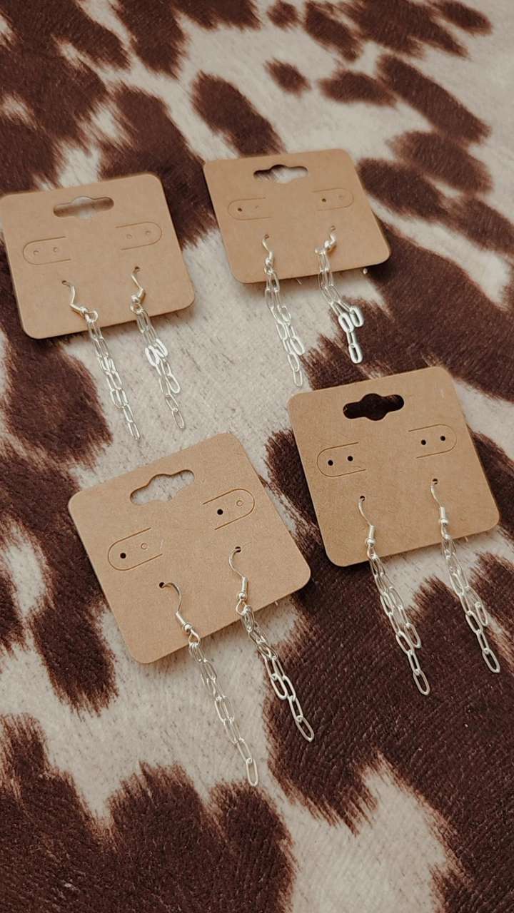 Sterling silver paperclip dangles