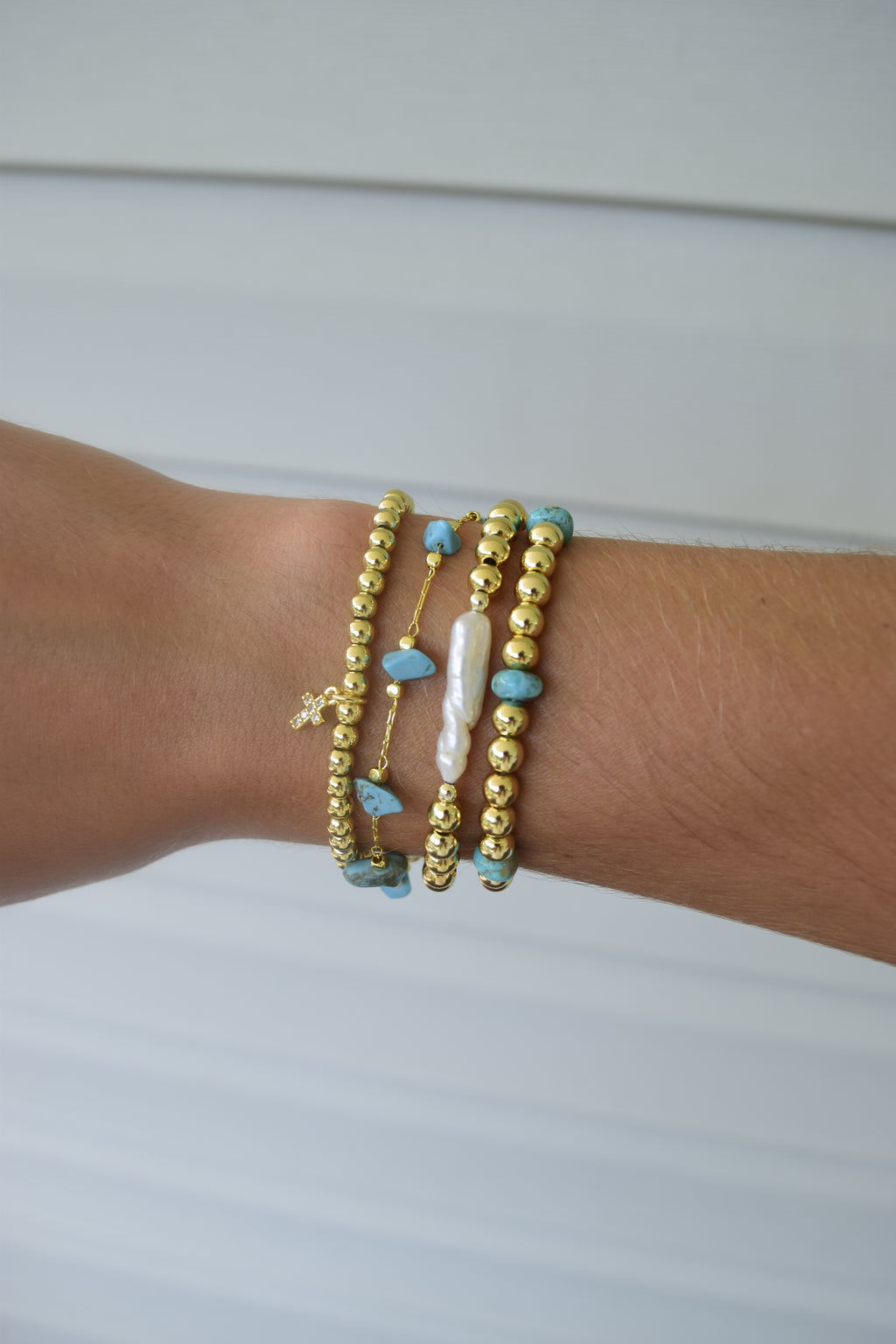 Shine His light-  Gold Filled Stretchy Bracelet