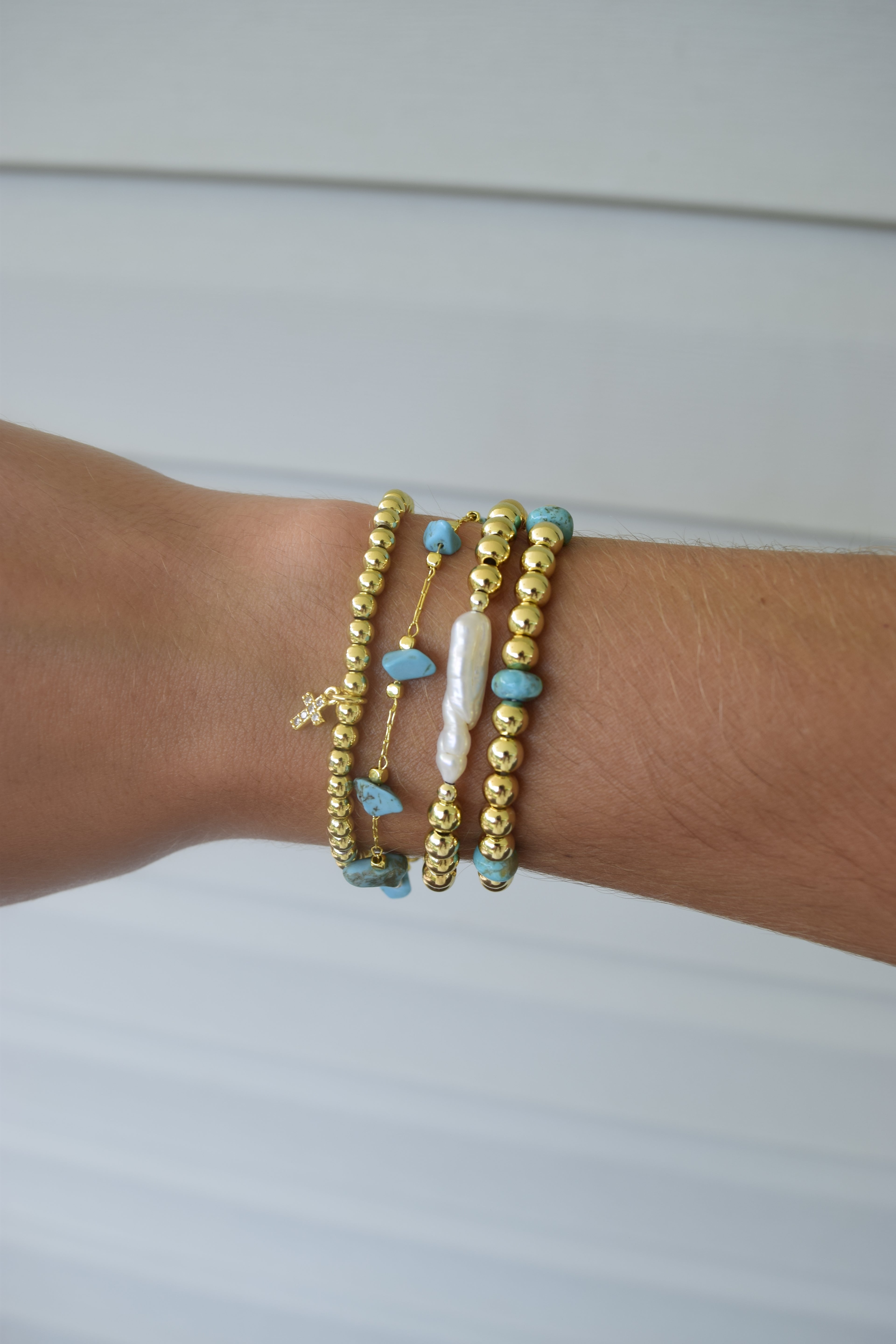 Shine His light-  Gold Filled Stretchy Bracelet
