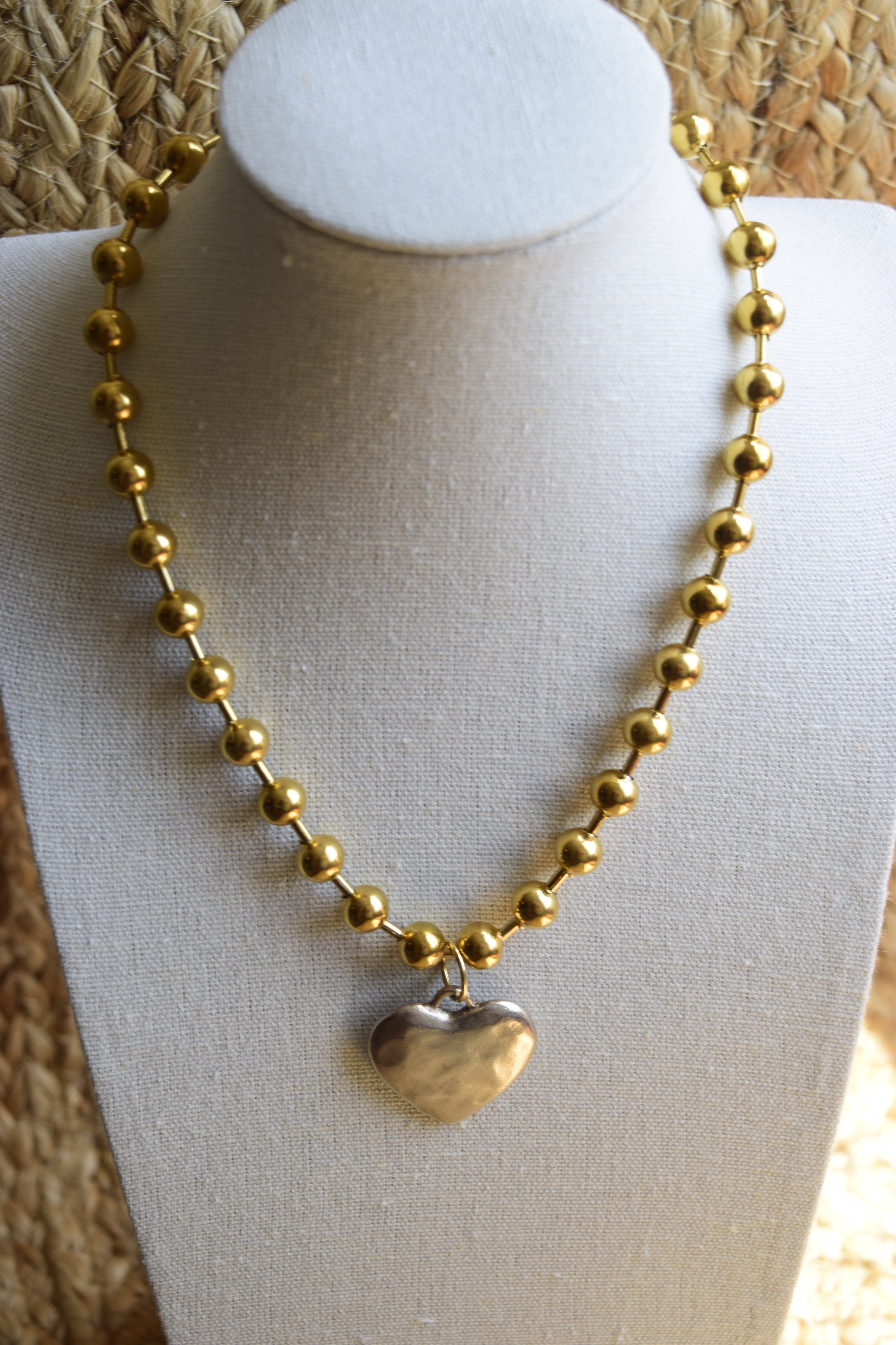 Chunky Heart Statement Necklace