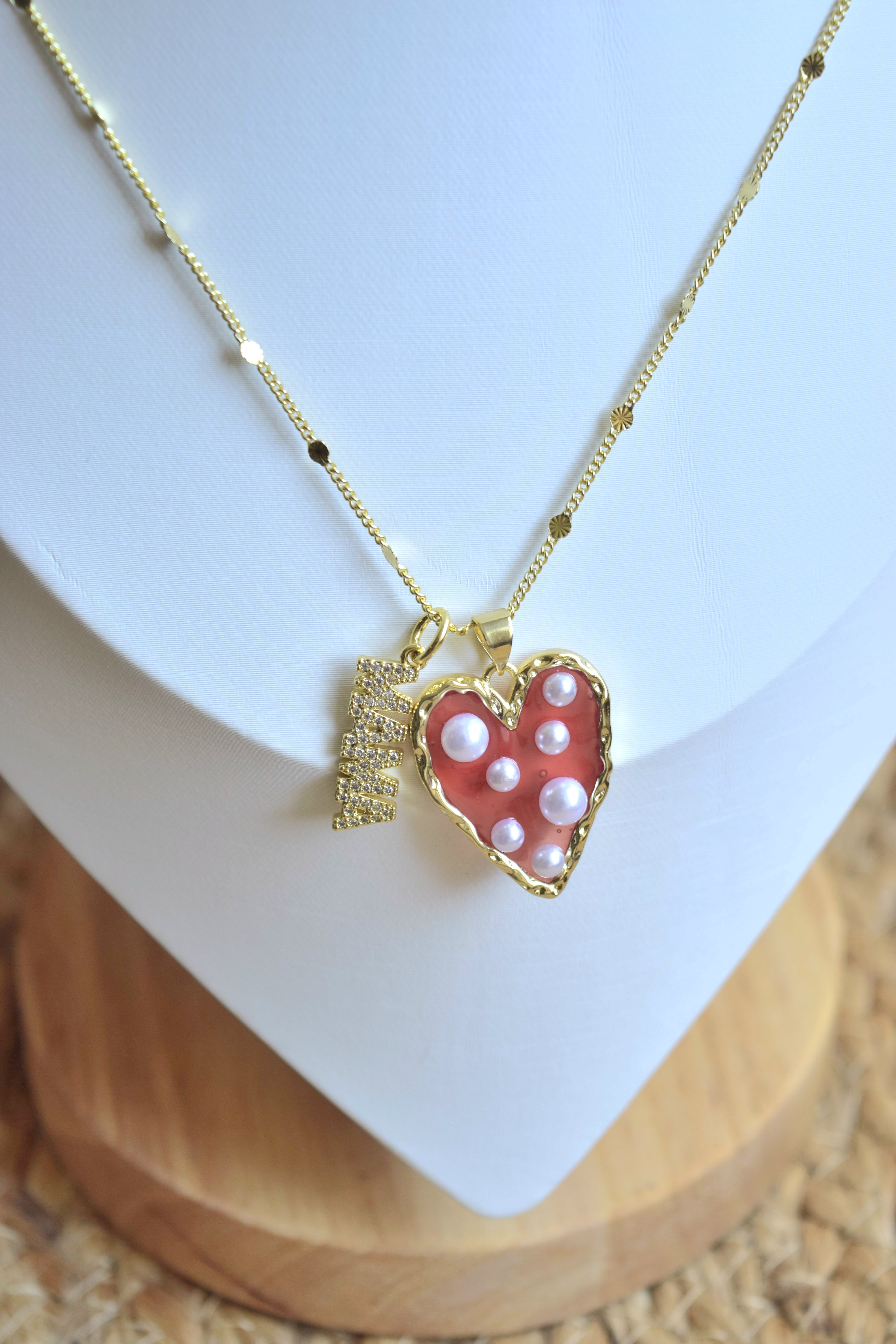 The Mama & Heart Necklace- Gold Filled