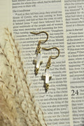 He is Risen Dainty Cross Dangles in Gold
