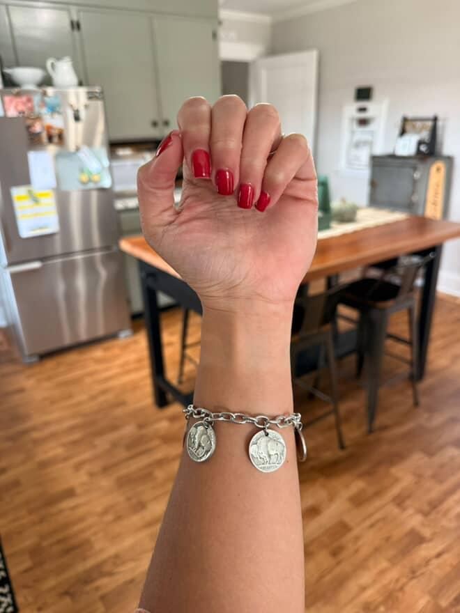 The Peachy Cactus Boutique X Custom Collab- The Lillie Coin bracelet