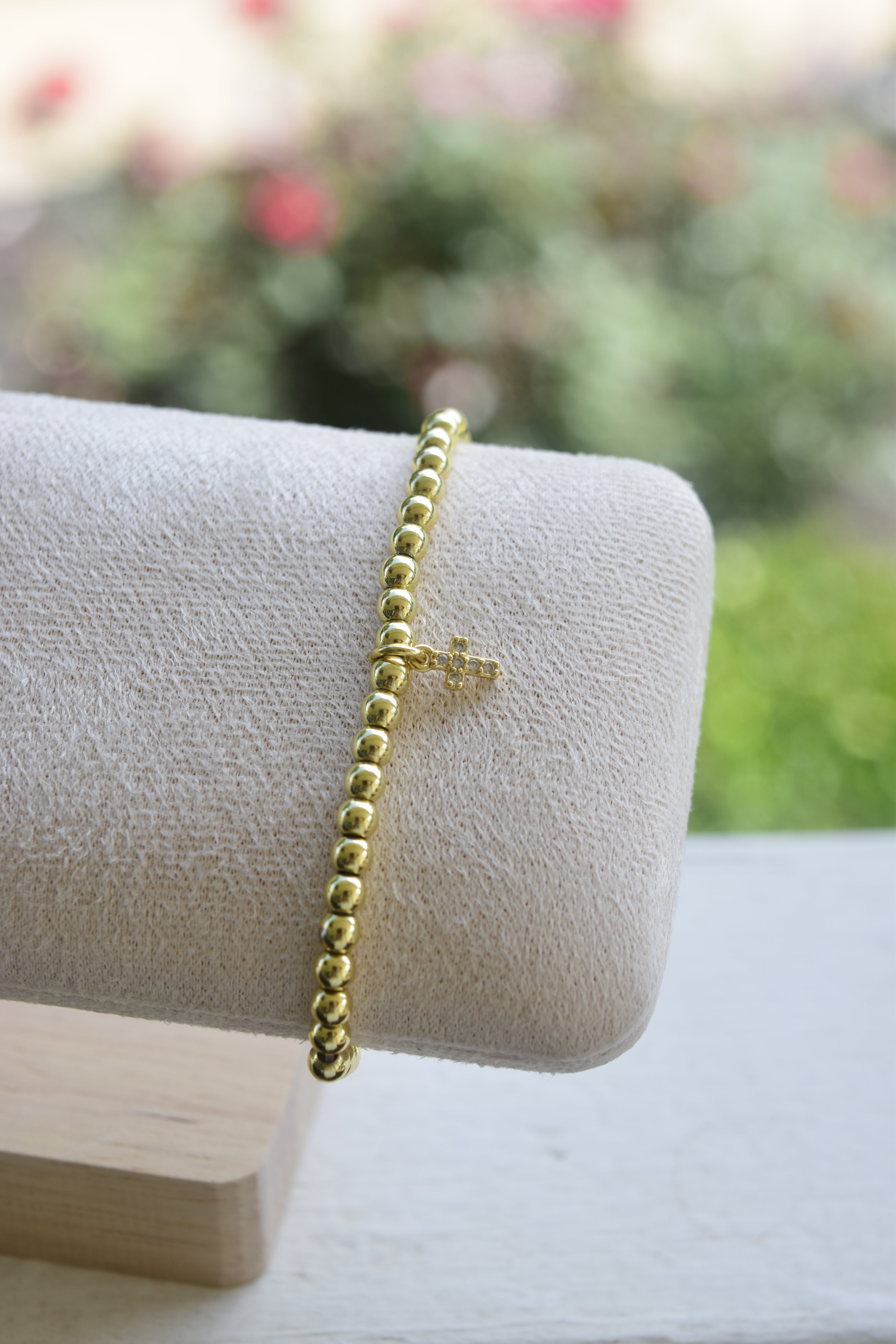 Shine His light-  Gold Filled Stretchy Bracelet