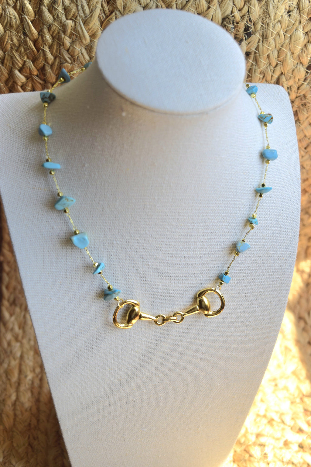 Itty Bitty Turquoise & Gold Necklace