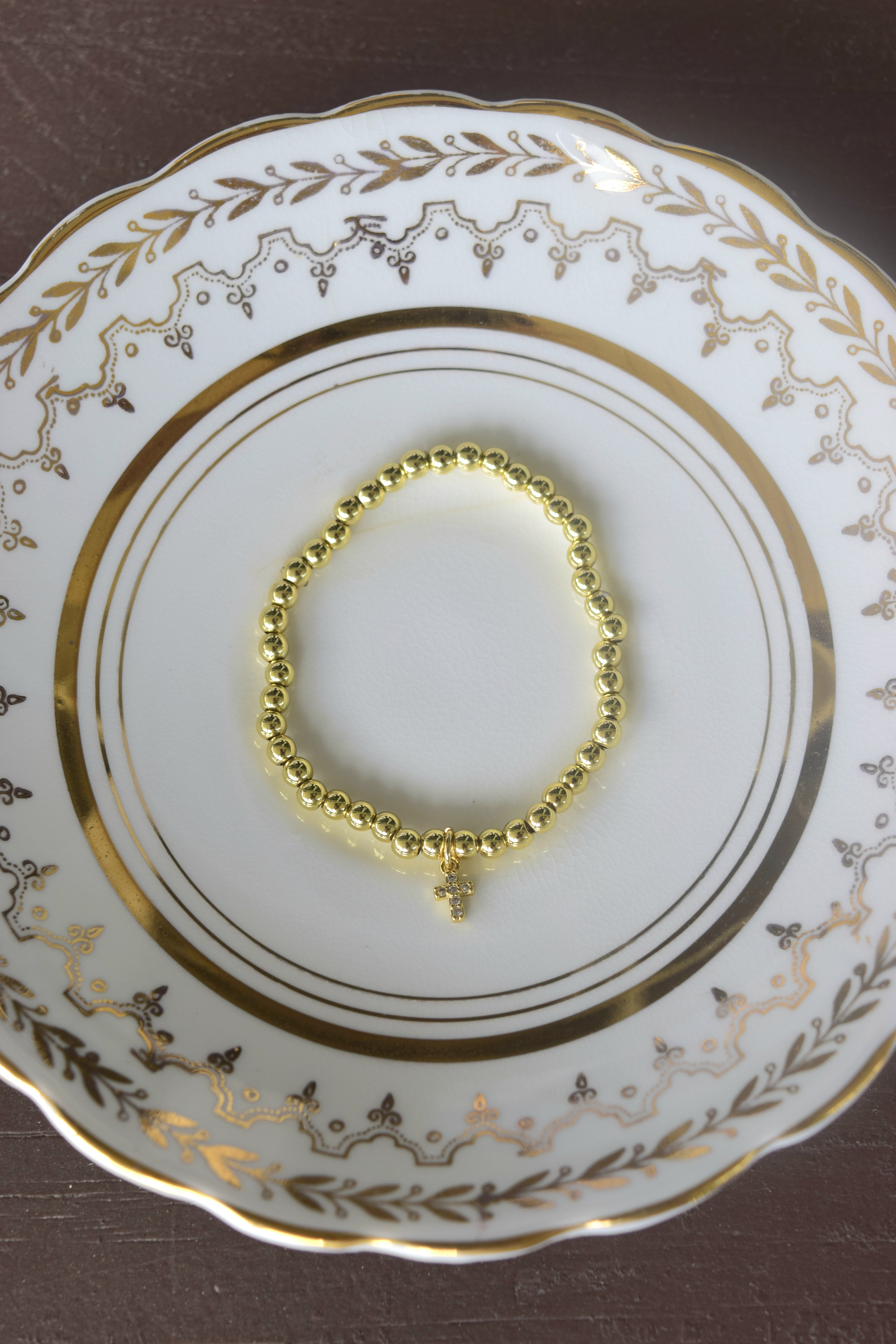 Shine His light-  Gold Filled Stretchy Bracelet