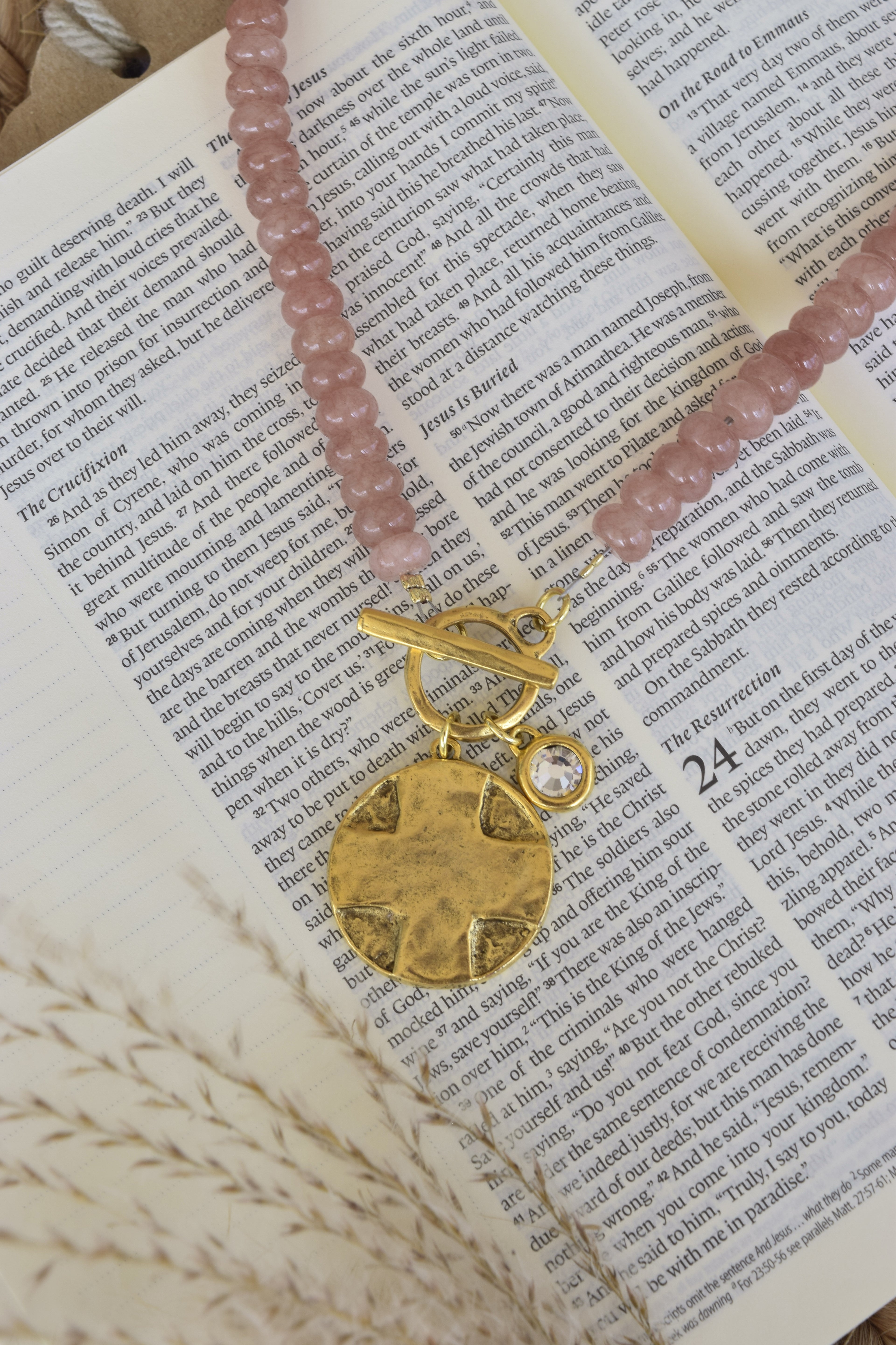 Cross & The Lords Prayer pendant necklace