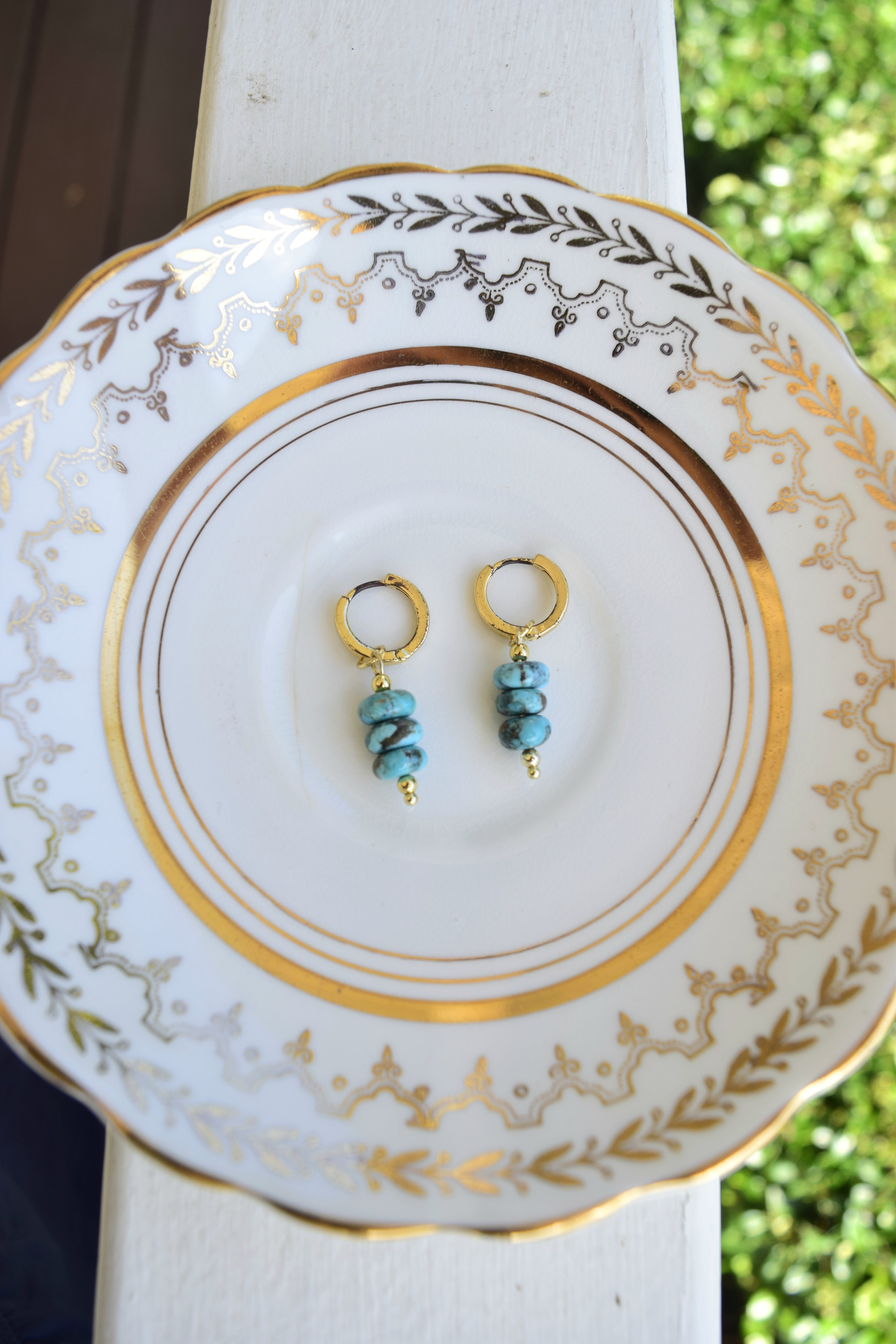 Kingman turquoise & gold filled Earring Charms
