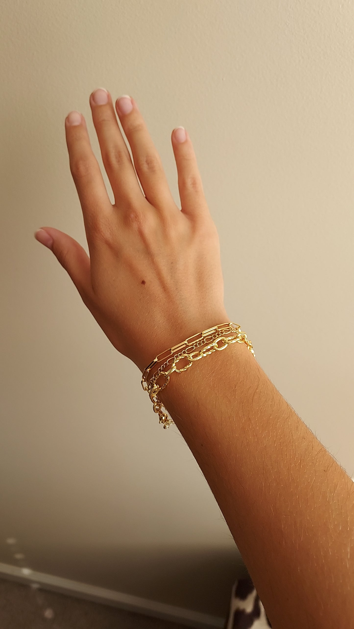 18k gold plated paperclip bracelet
