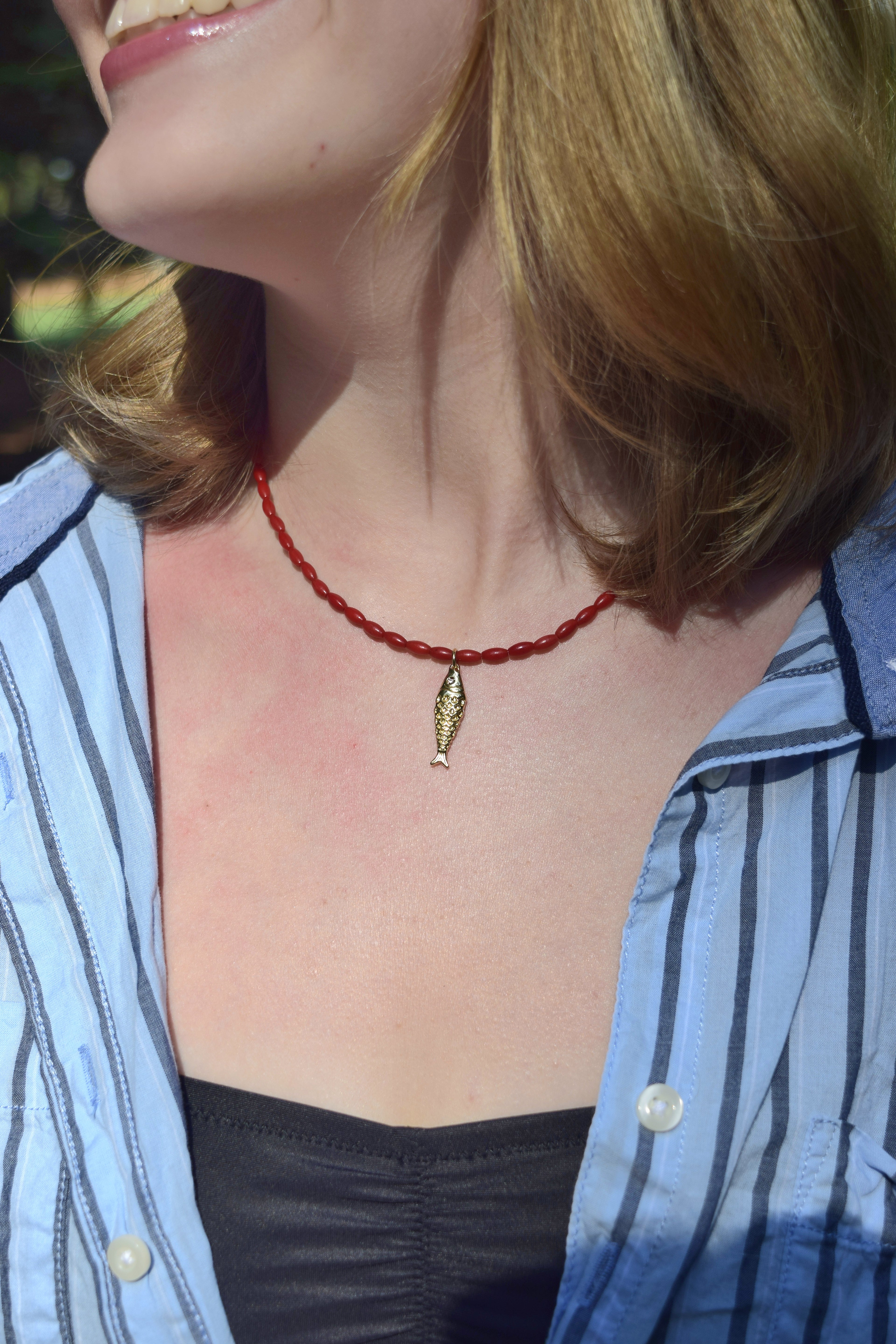 Catch of Faith - Gold Filled & Bamboo Necklace