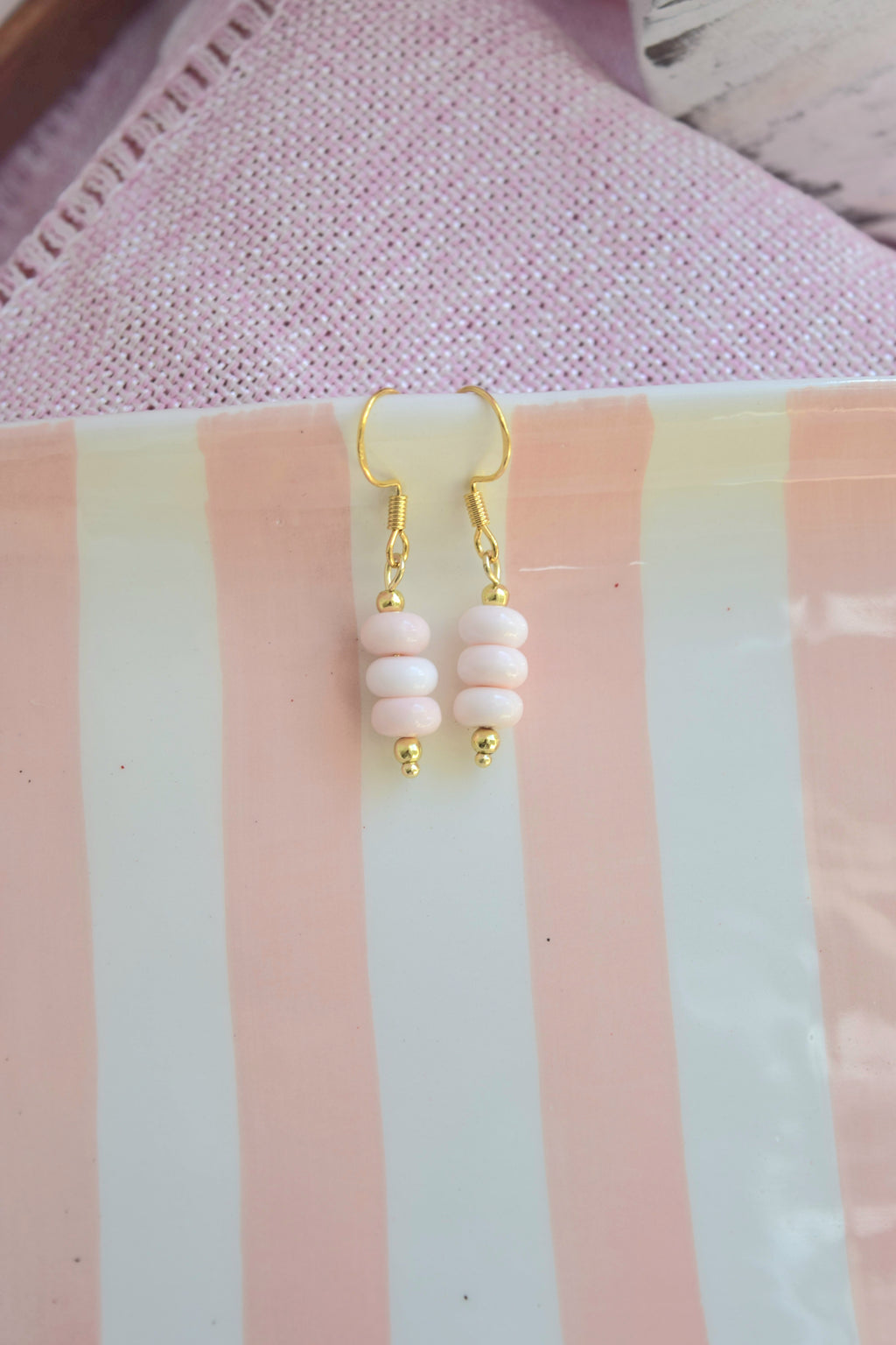 Pretty in Pink Dangles -Gold