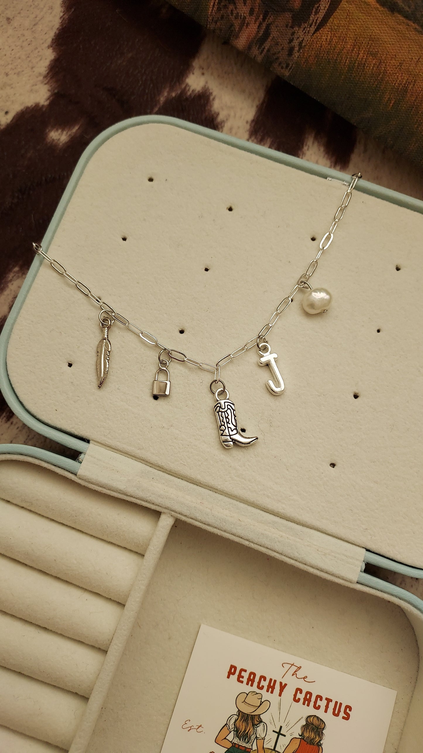 Dainty cowgirl charm necklace