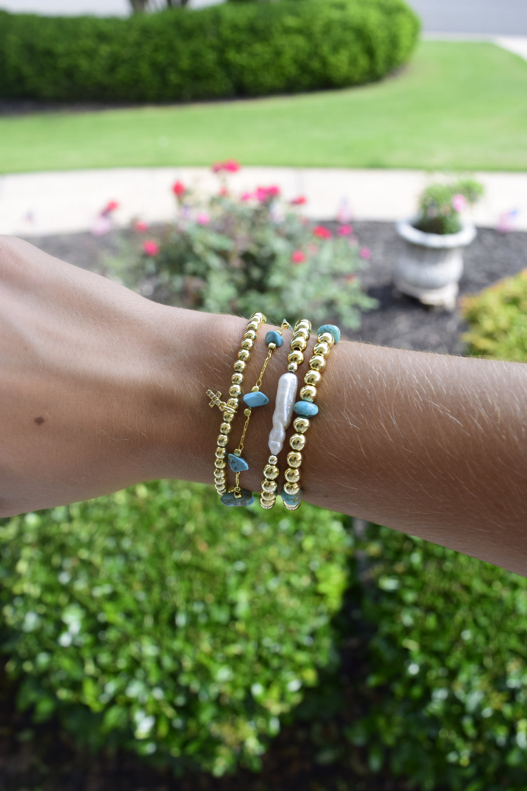 Shine His light-  Gold Filled Stretchy Bracelet
