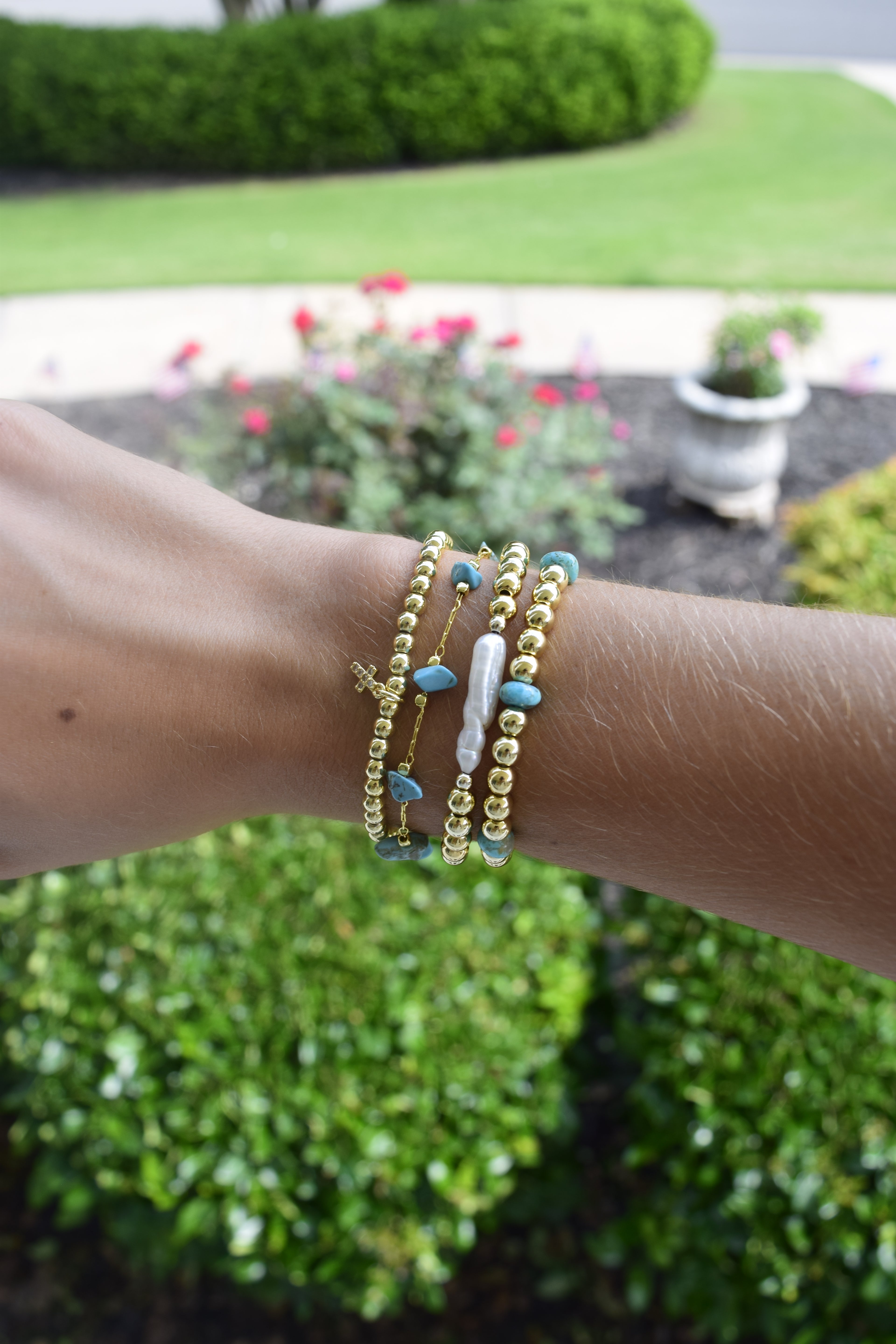Shine His light-  Gold Filled Stretchy Bracelet