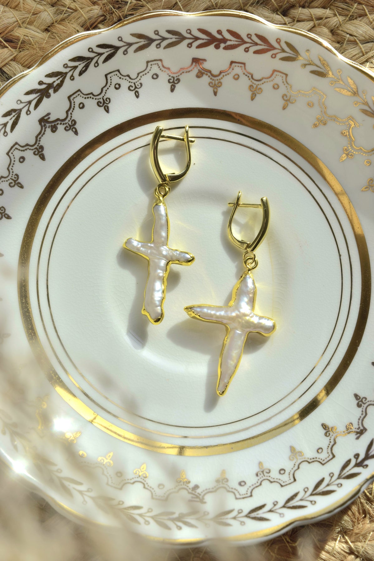 By His Grace Freshwater Pearl Hoops- Gold filled