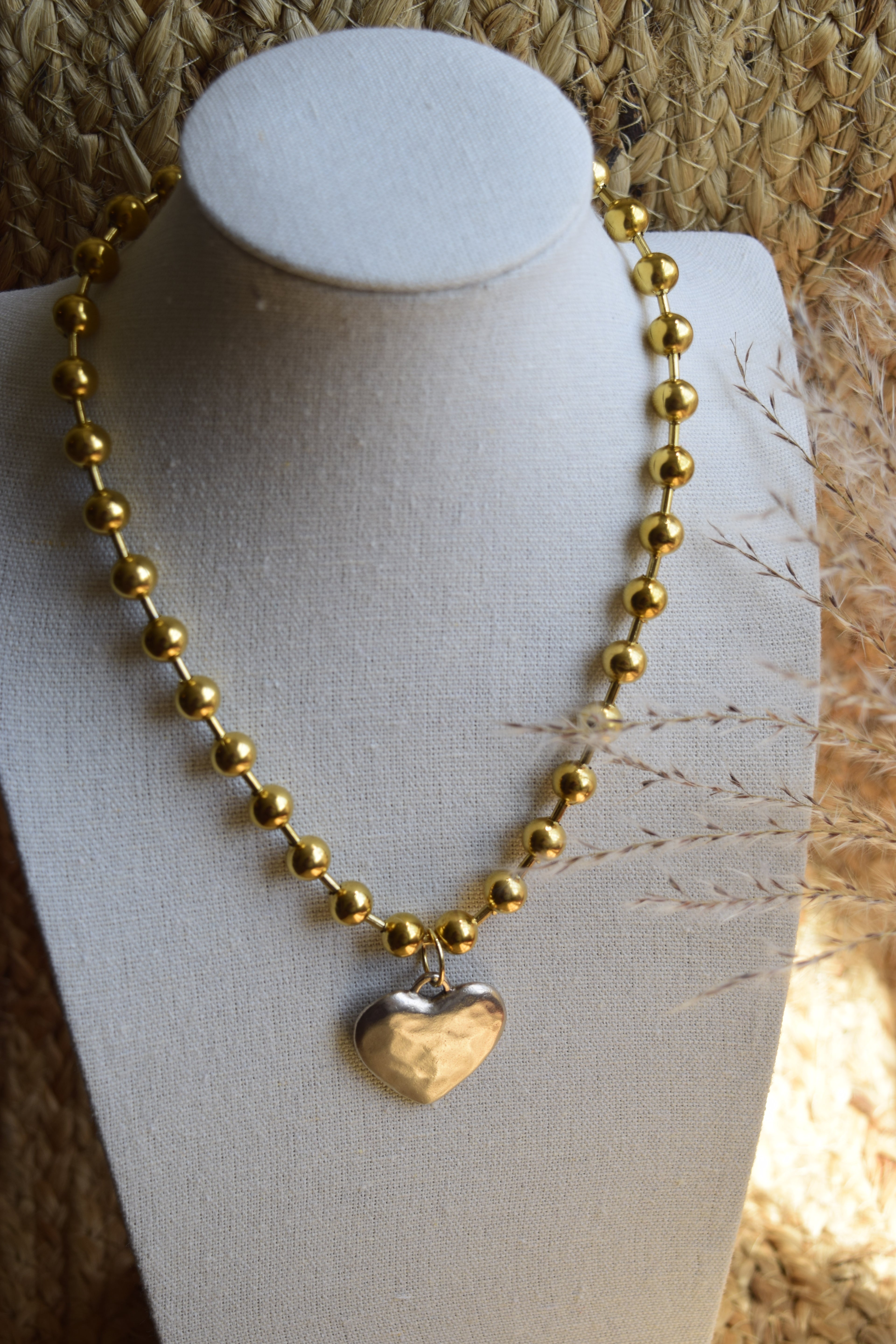 Chunky Heart Statement Necklace