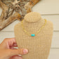 Dainty golden paperclip and turquoise choker