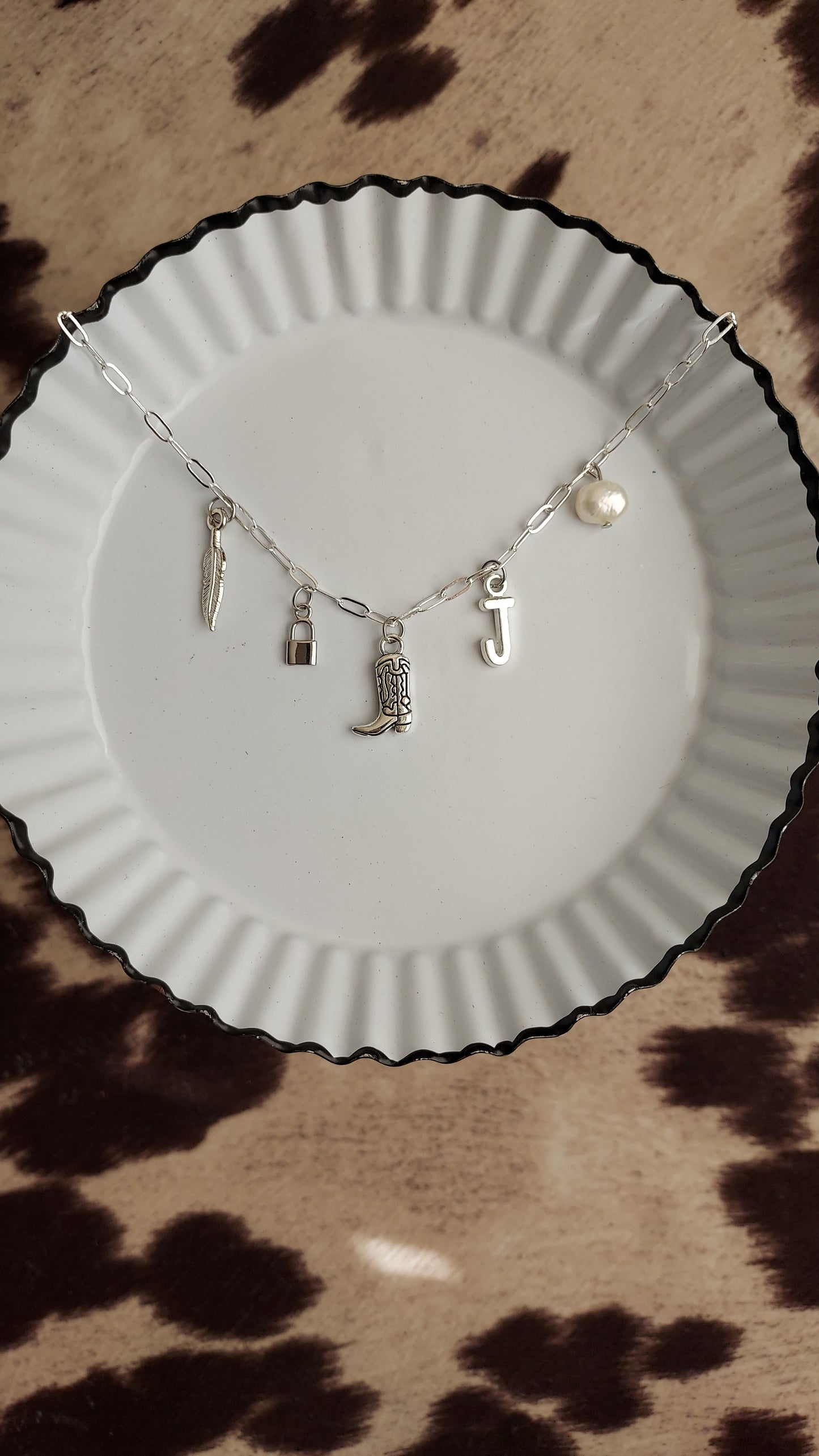 Dainty cowgirl charm necklace