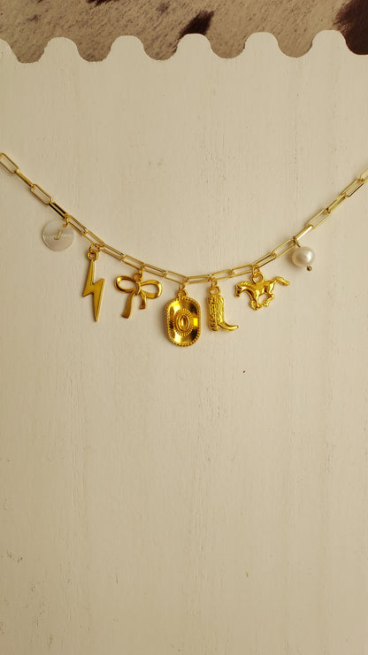 Custom Cowgirl charm necklaces (select your base)