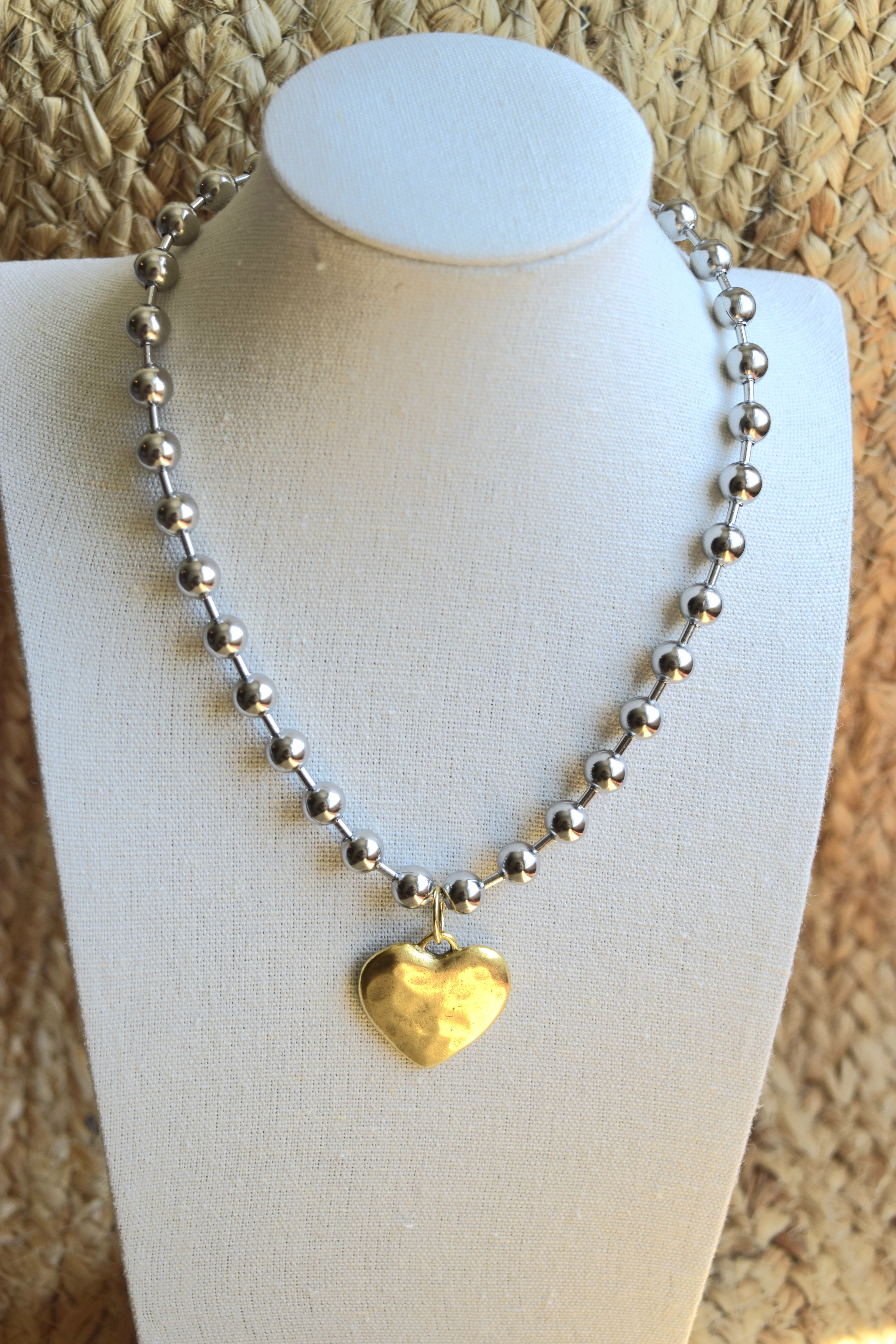 Chunky Statement Heart Necklace