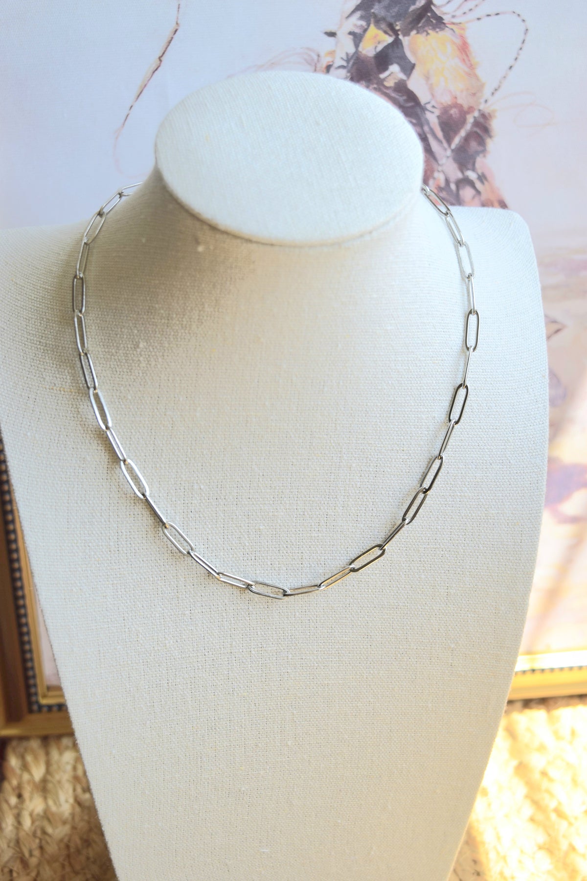 Stainless Steel Paperclip Chain Necklace