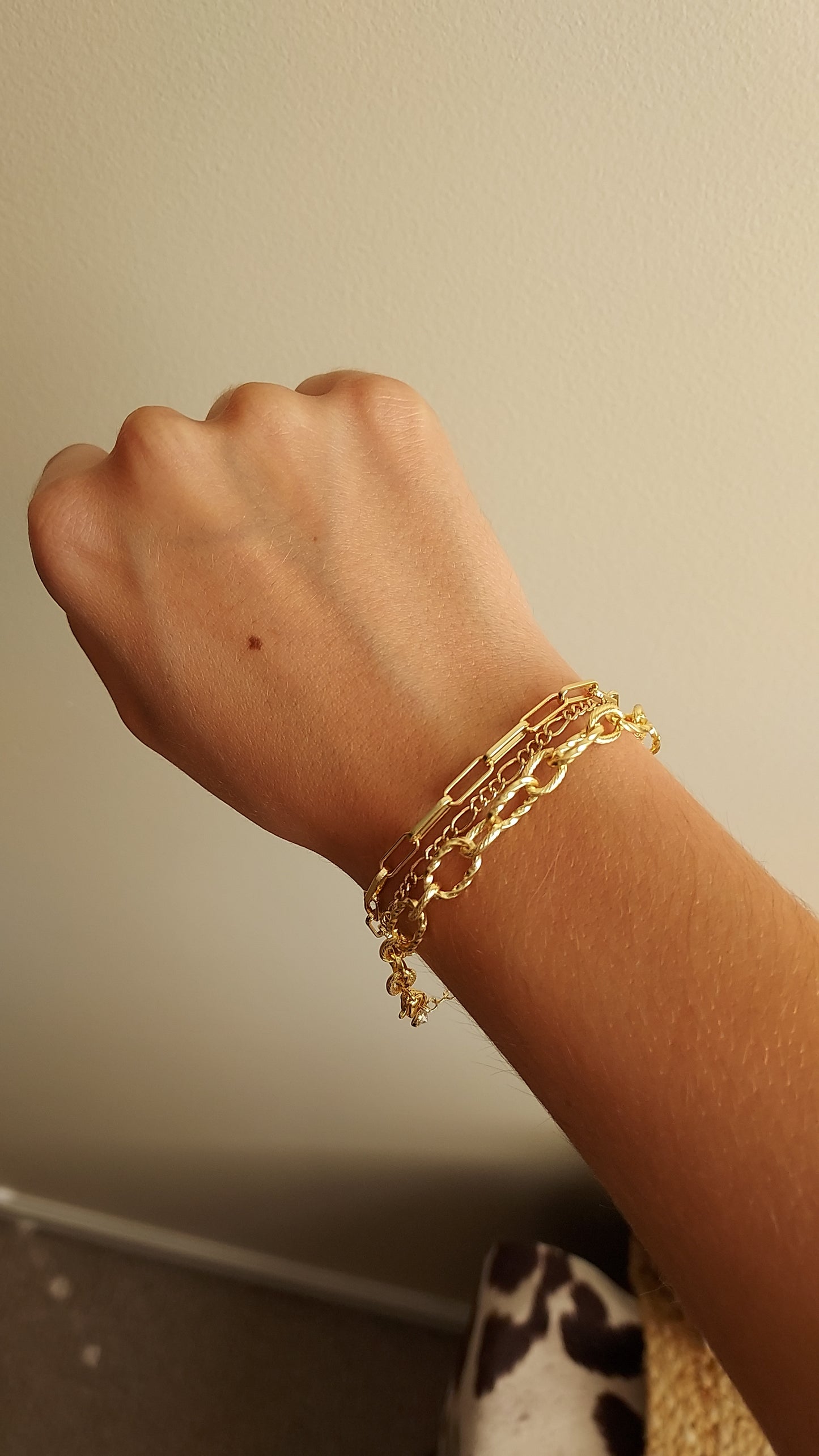 18k gold plated paperclip bracelet