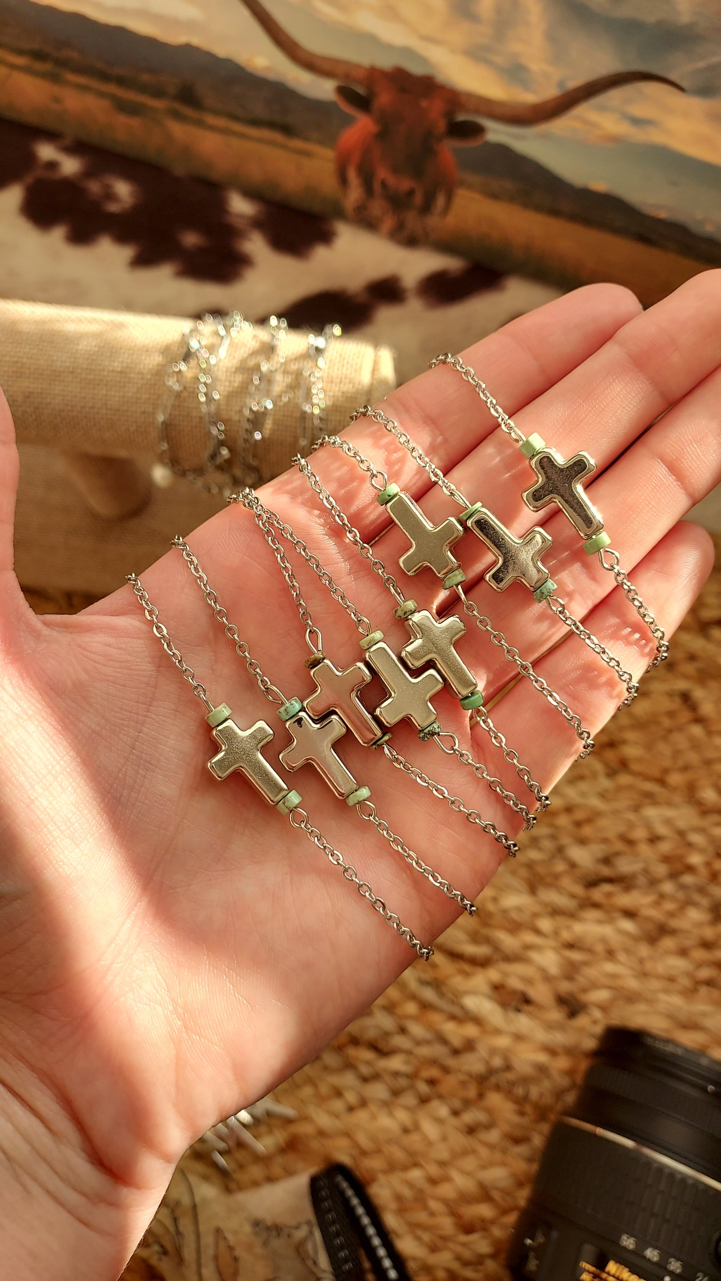 Dainty cross choker