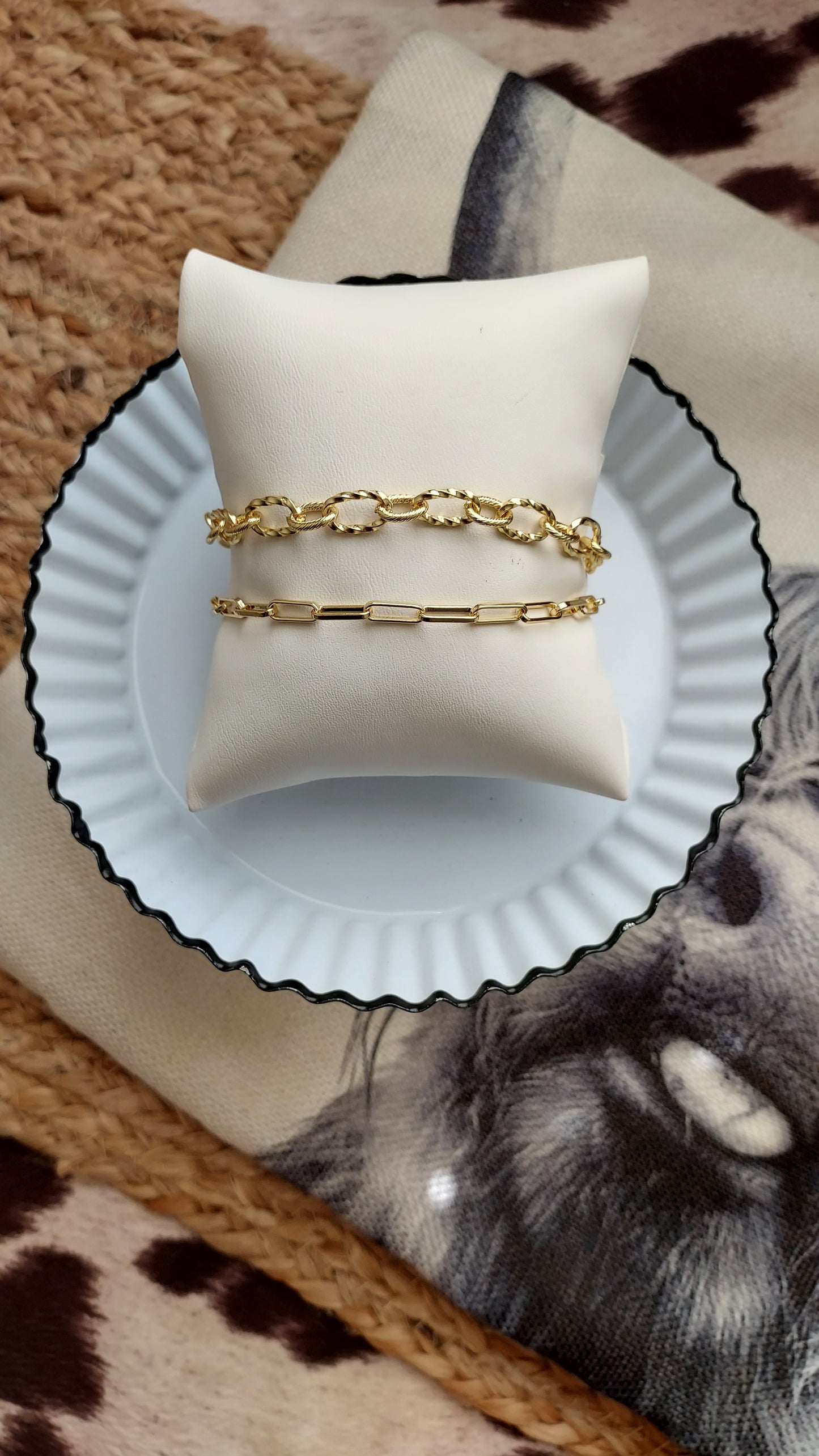 18k gold plated paperclip bracelet