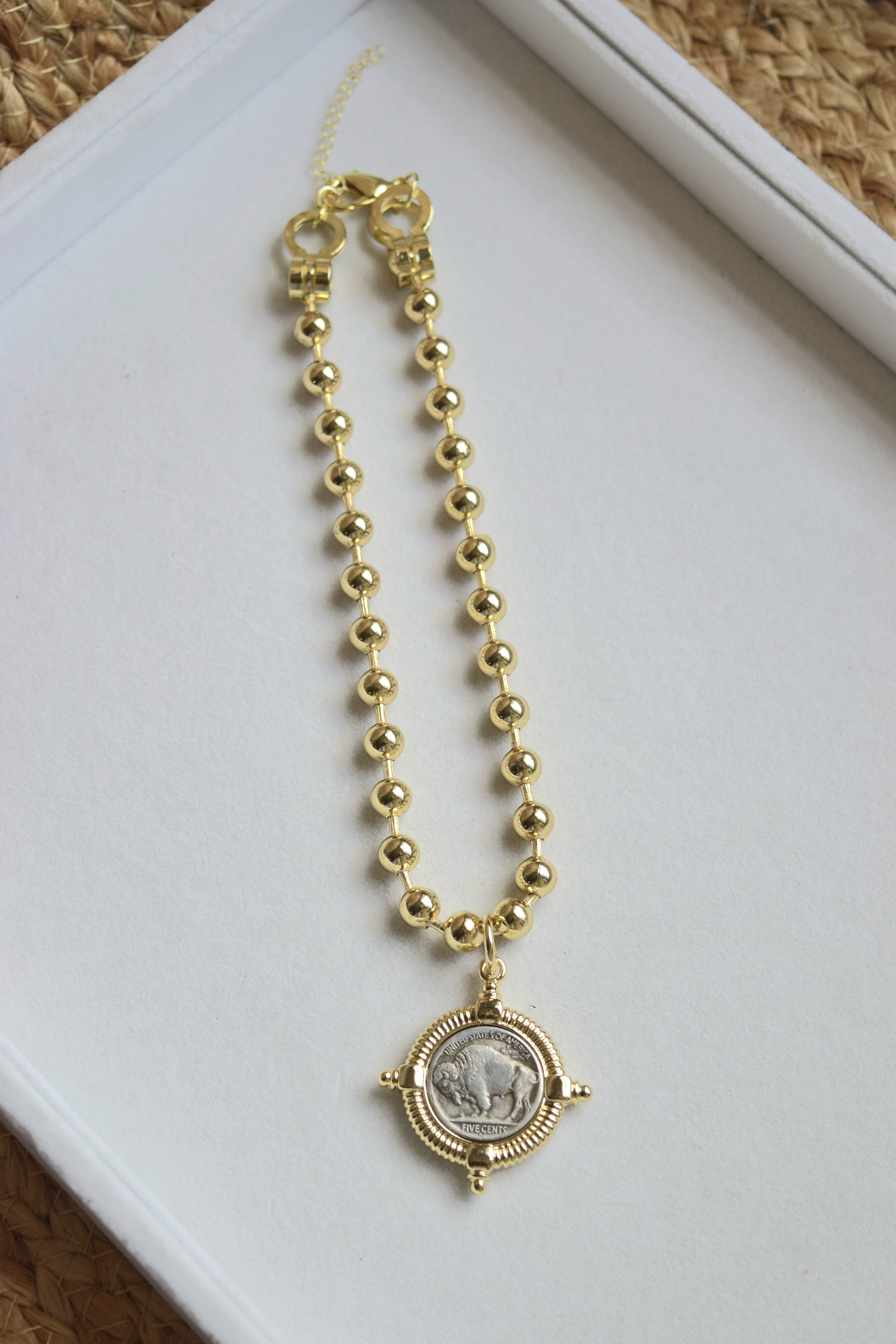 Buffalo Coin Pendant Necklace