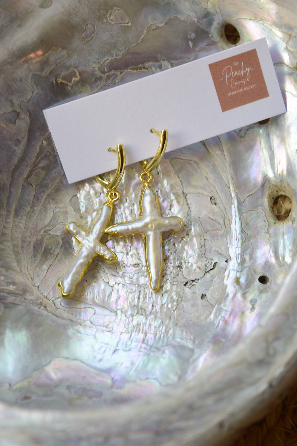 By His Grace Freshwater Pearl Hoops- Gold filled
