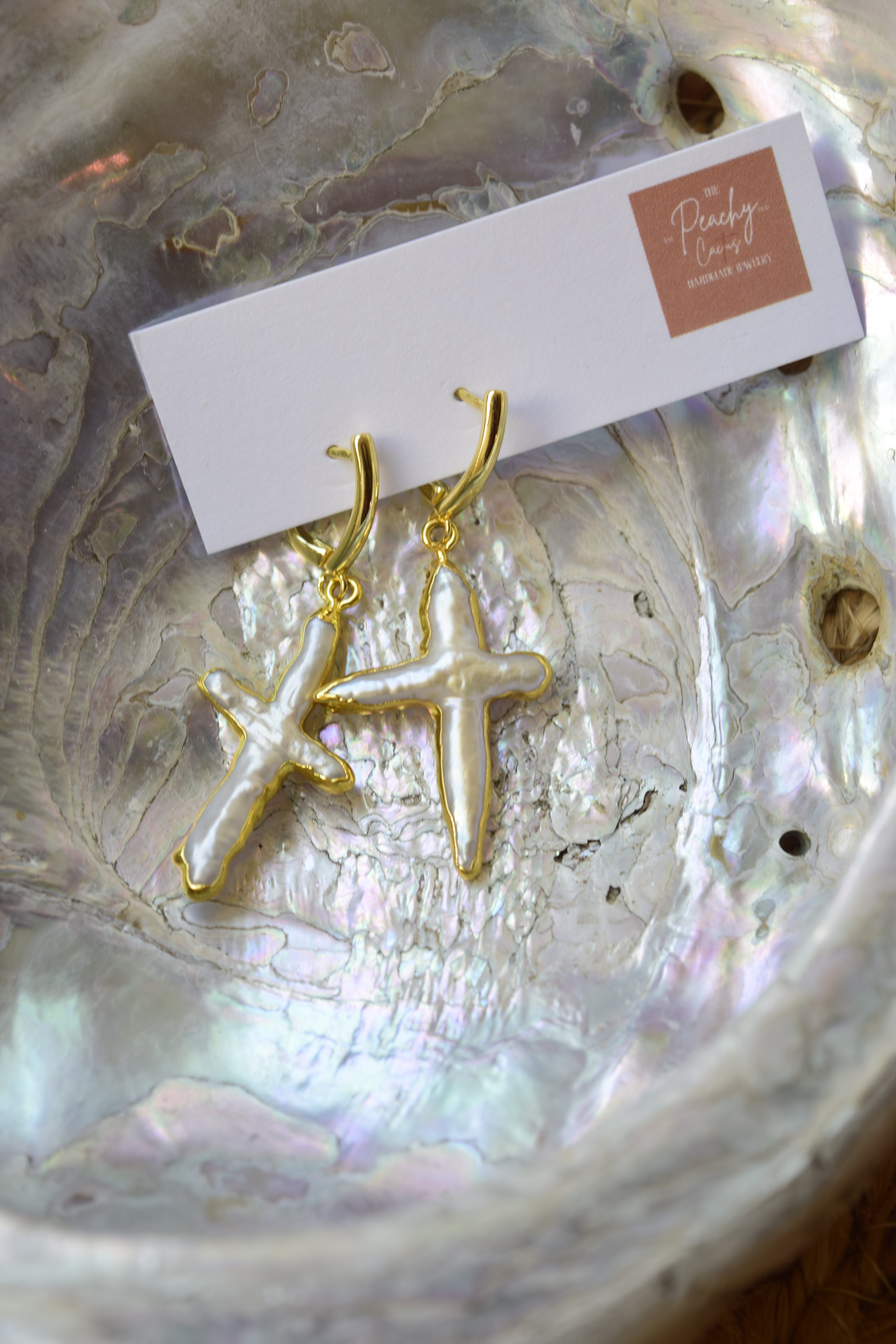 By His Grace Freshwater Pearl Hoops- Gold filled
