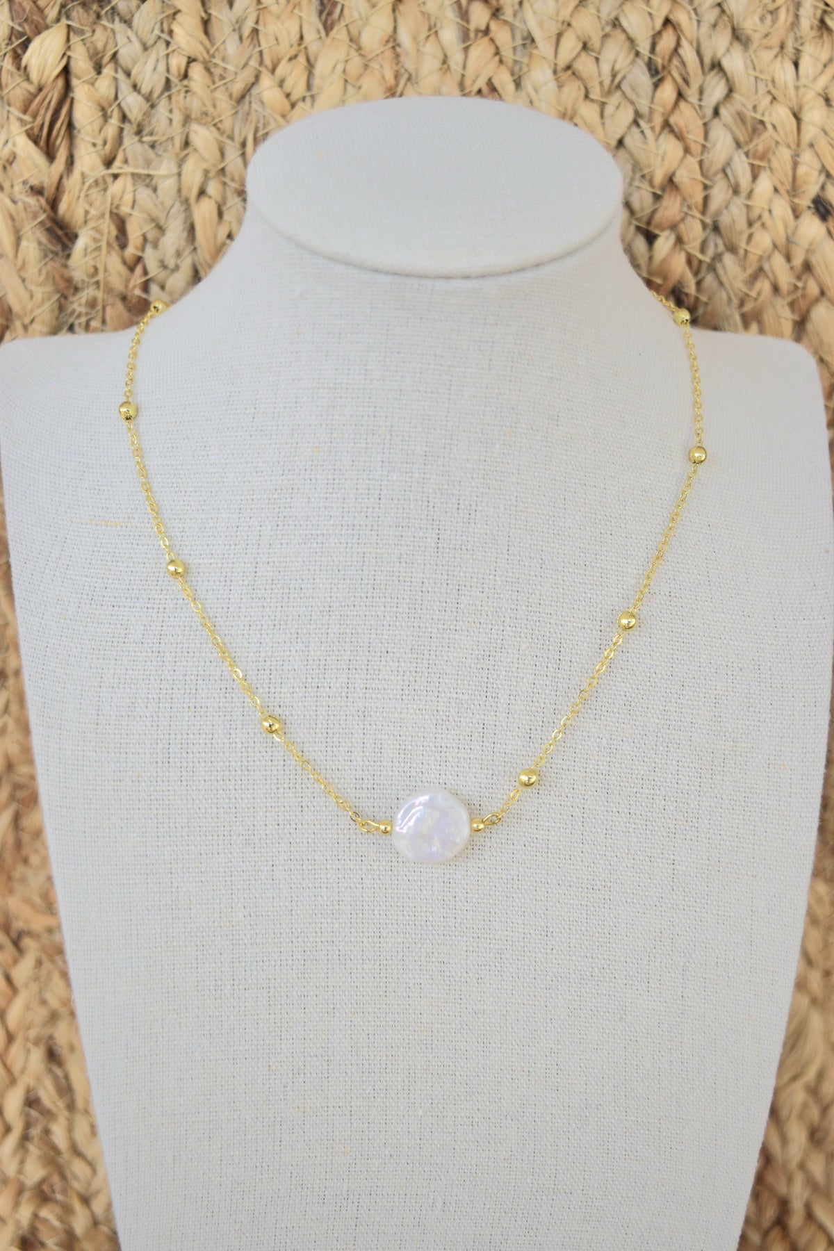 Your a Pearl Necklace in Gold