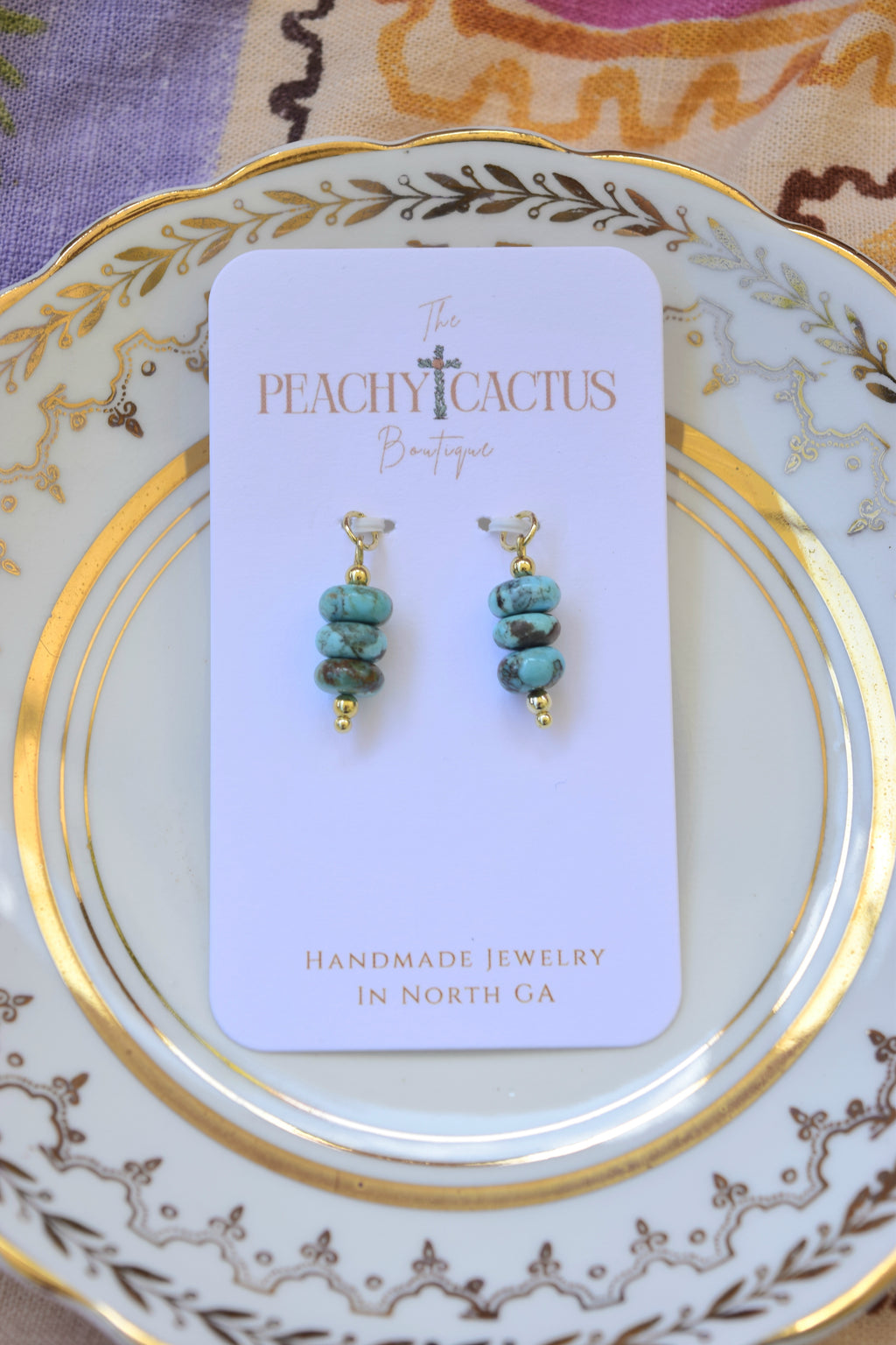 Kingman turquoise & gold filled Earring Charms