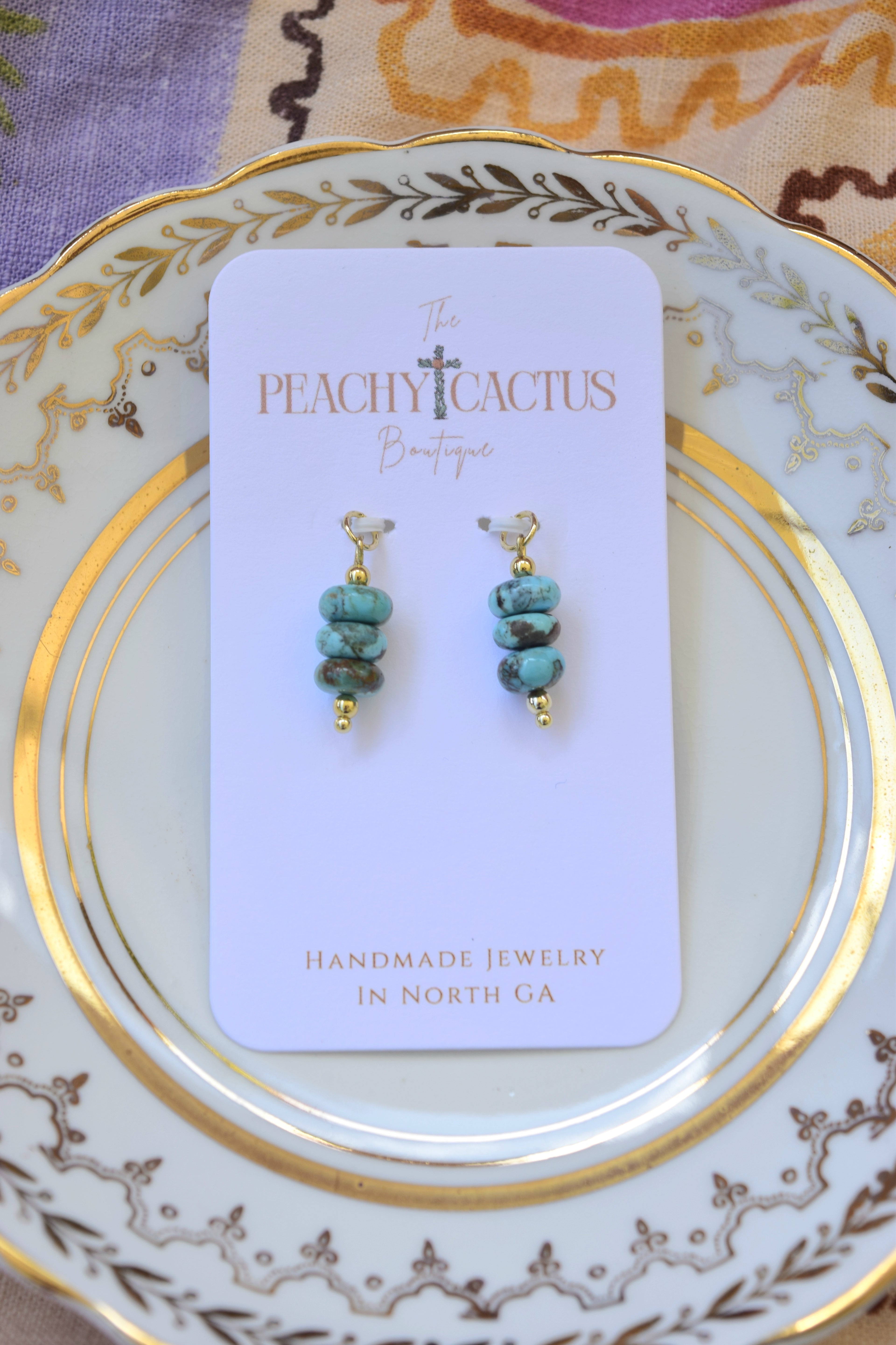 Kingman turquoise & gold filled Earring Charms