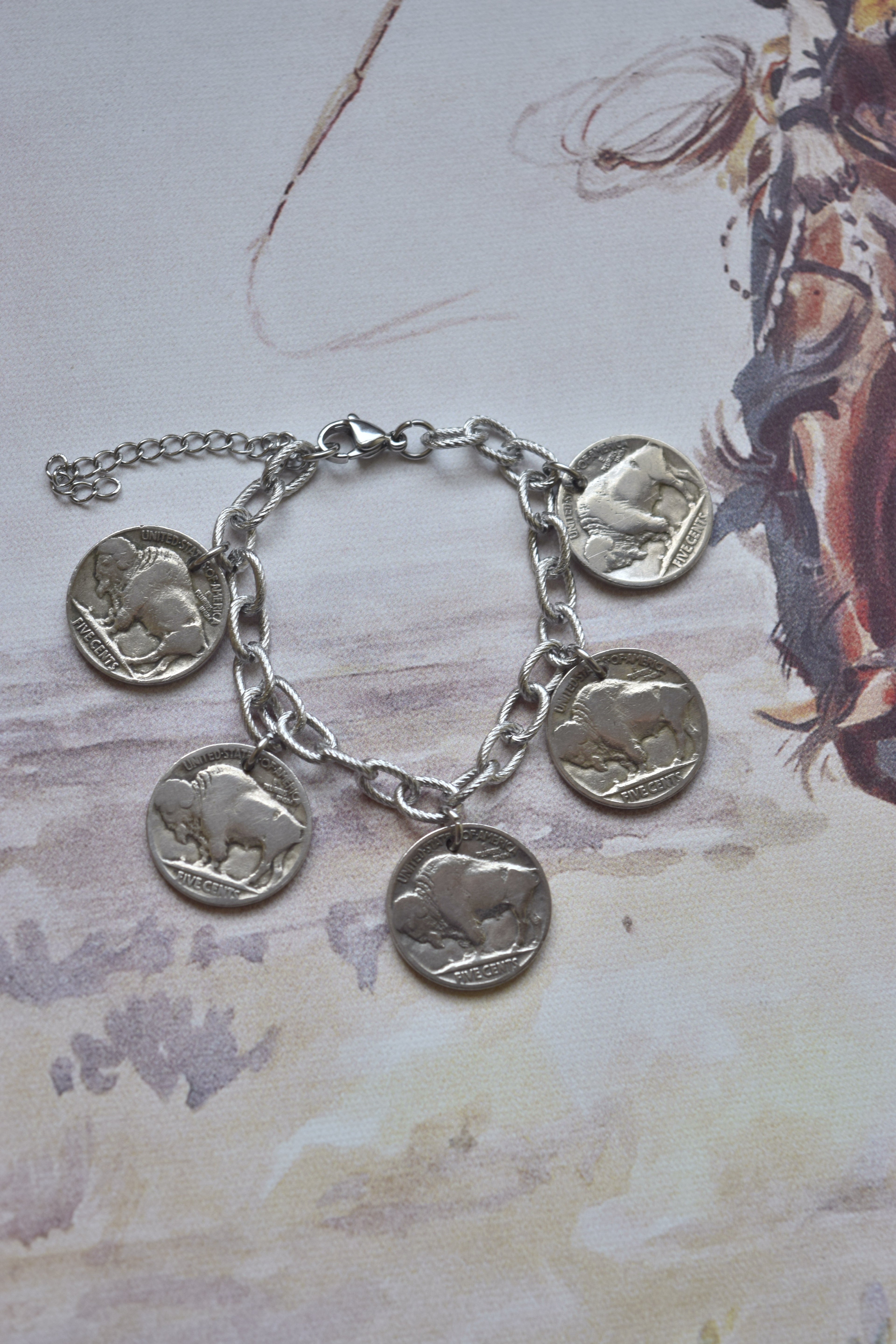 The Peachy Cactus Boutique X Custom Collab- The Lillie Coin Charm Bracelet