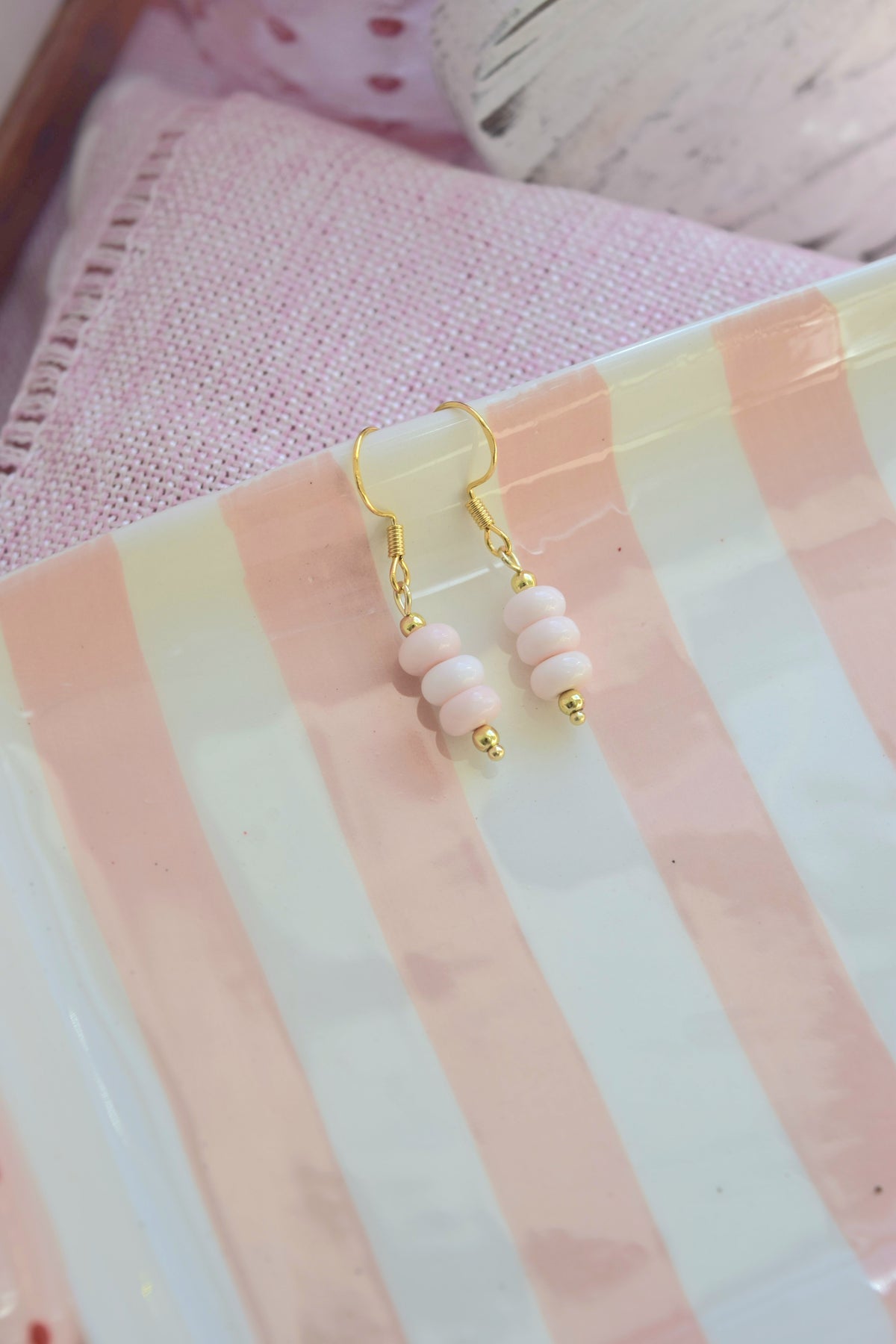 Pretty in Pink Dangles -Gold