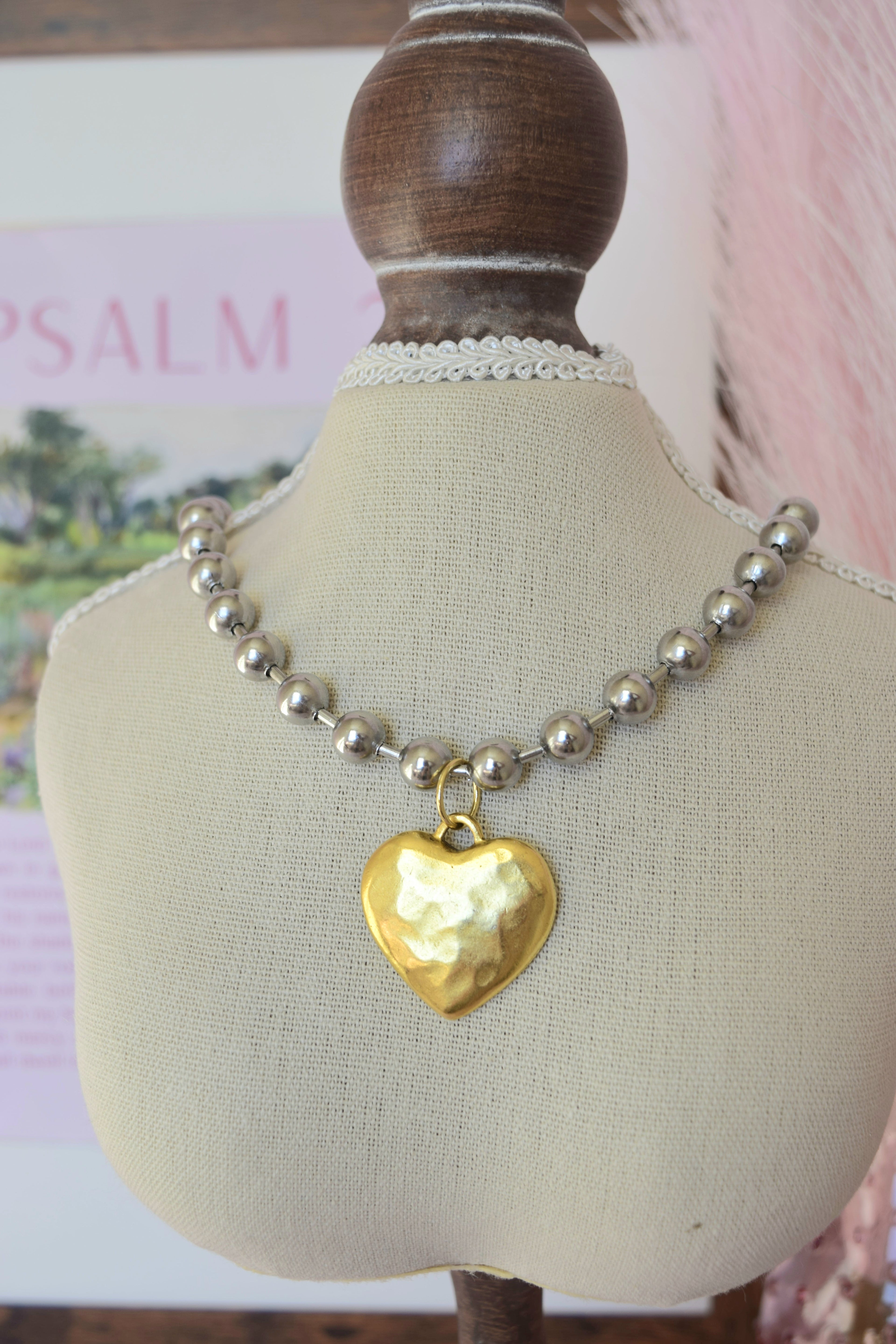 Chunky Statement Heart Necklace