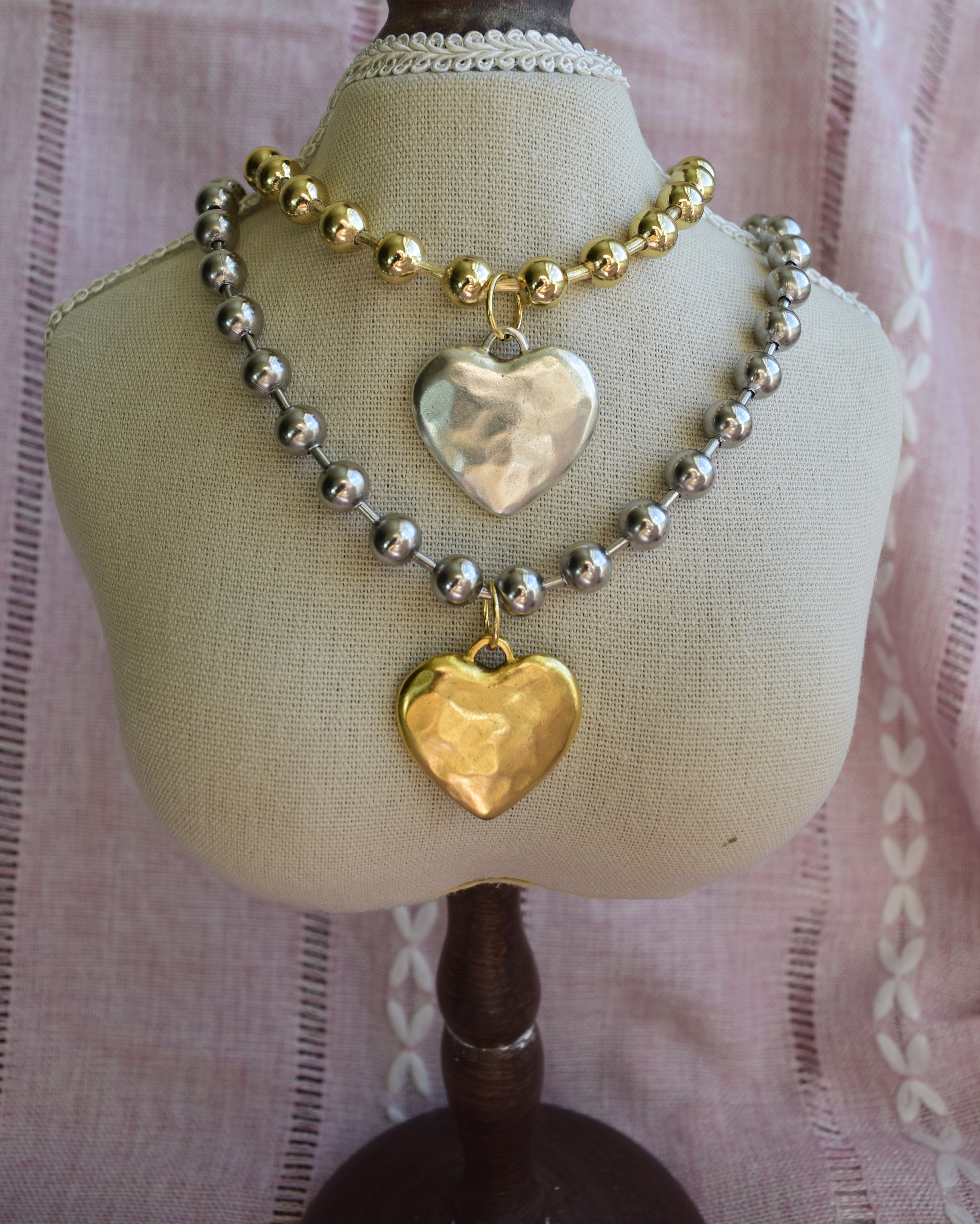 Chunky Heart Statement Necklace