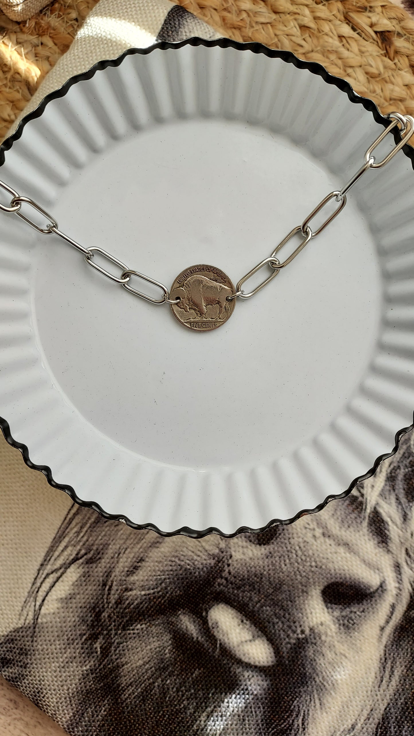 Buffalo coin choker