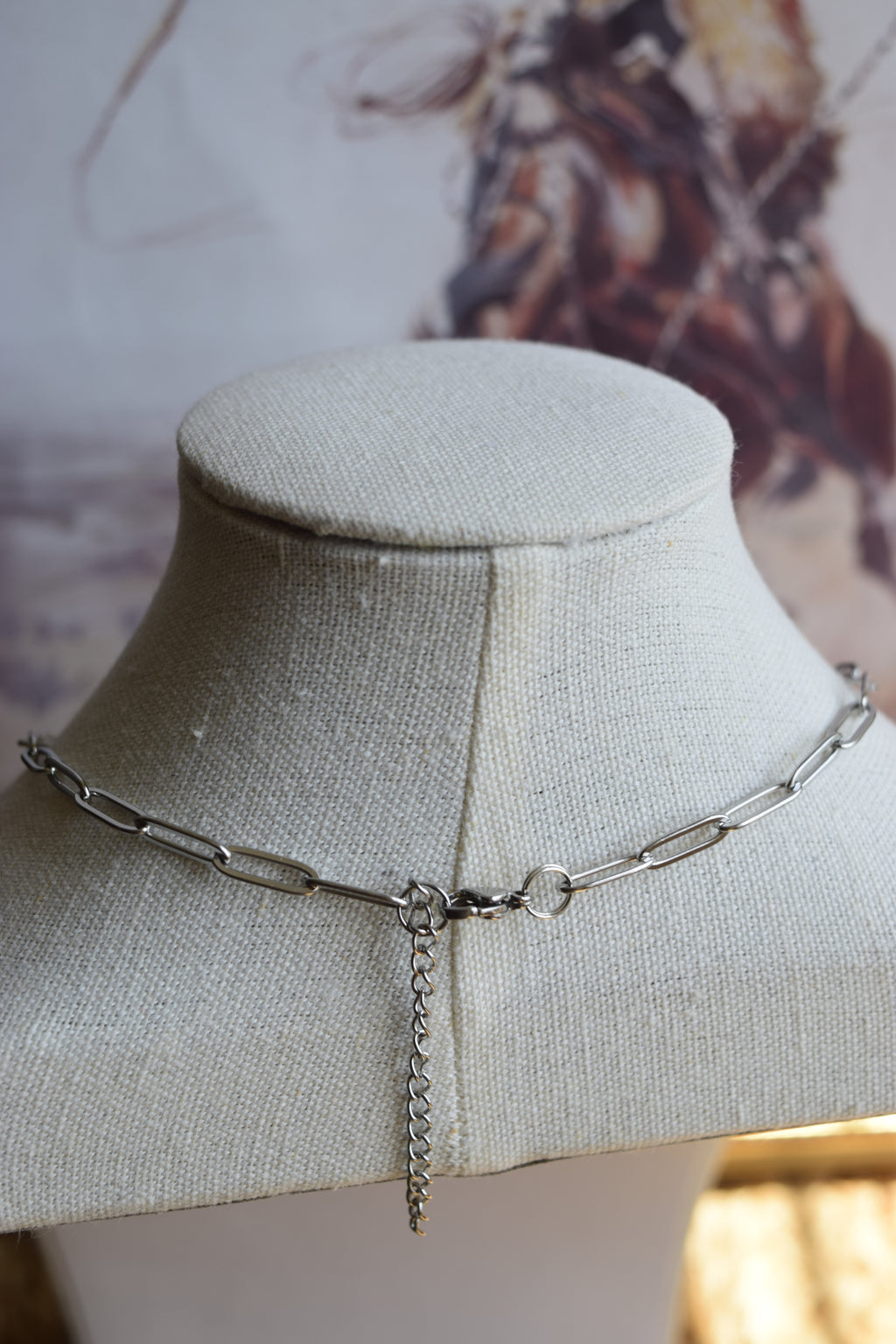 Stainless steel paperclip chain necklace