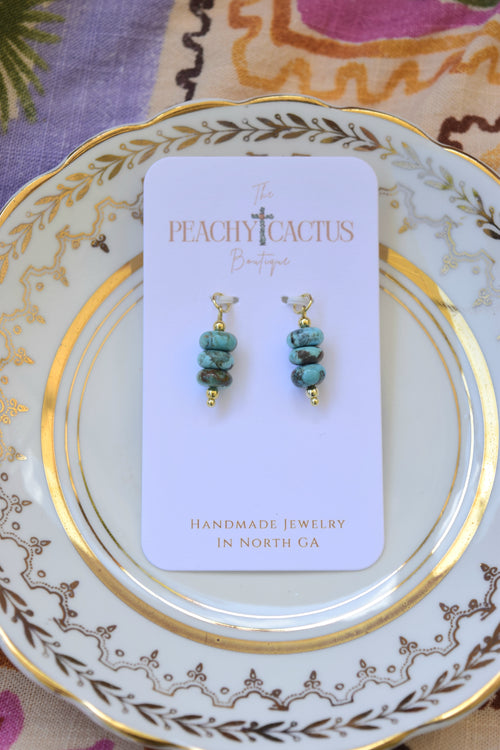 Genuine Kingman Turquoise & Gold Filled Earring Charms