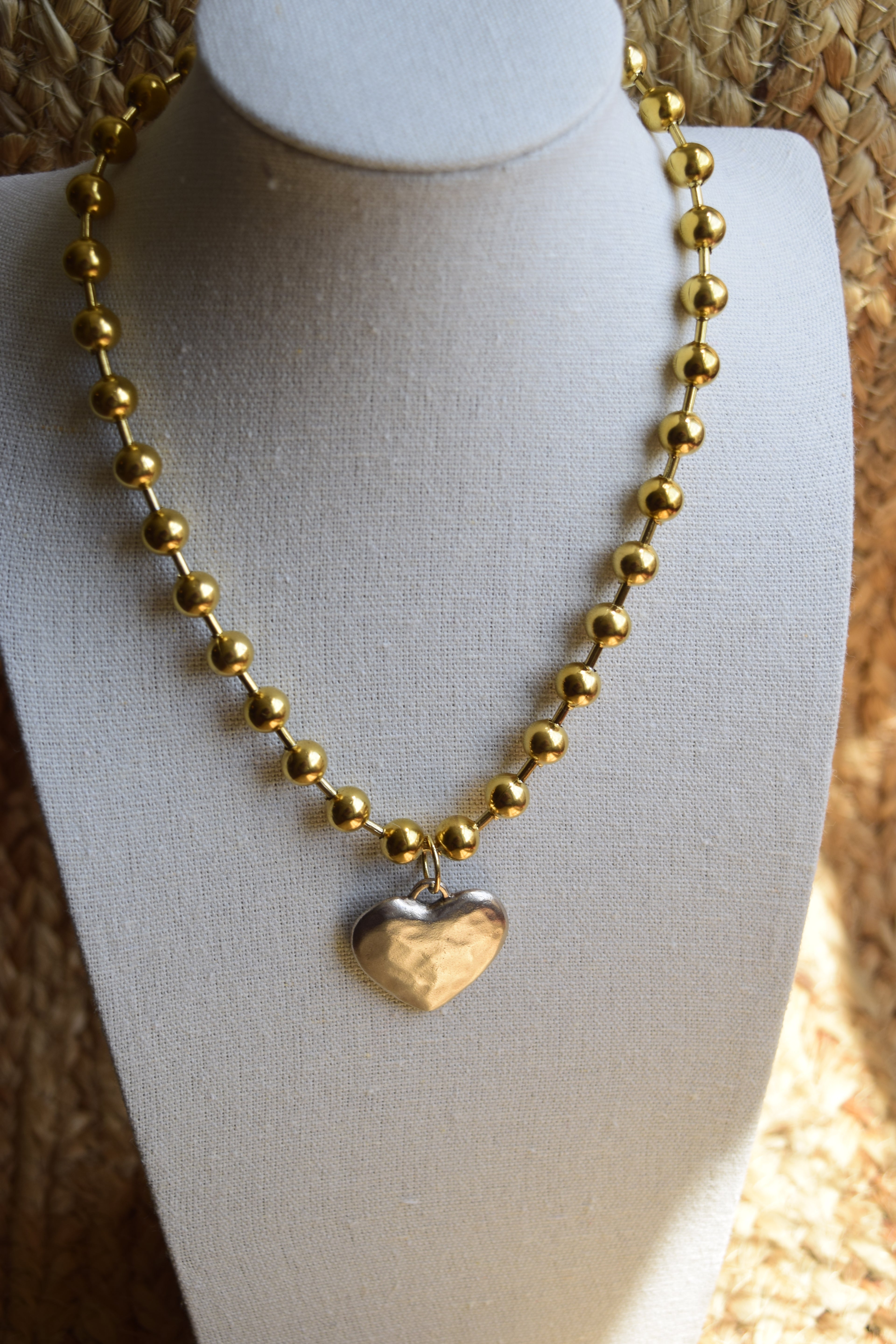 Chunky Heart Statement Necklace